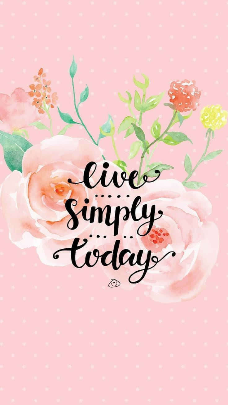 pink polka dot background, soft watercolor flowers, live simply today, HD Phone Wallpaper