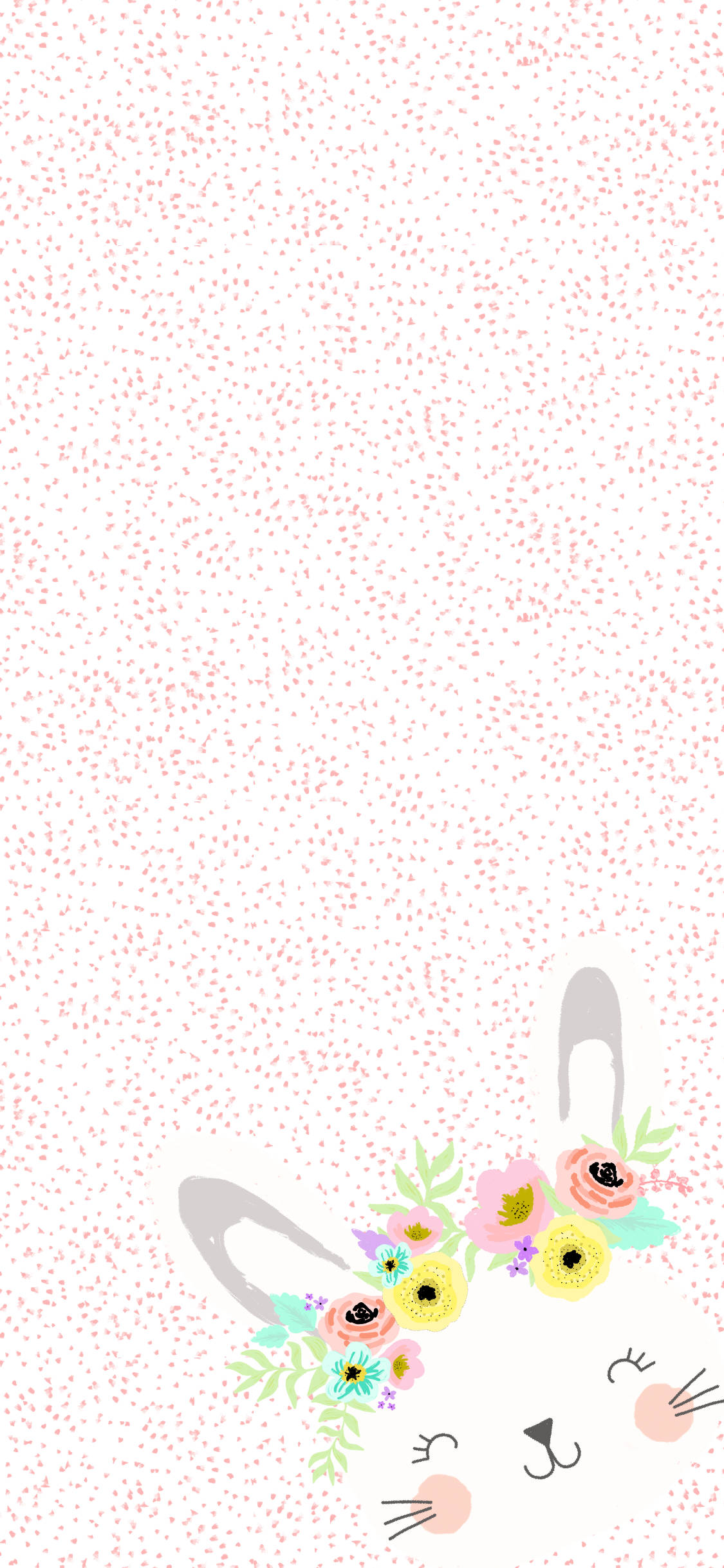 Spring iPhone, bunny, floral crown, Full HD Phone Wallpaper