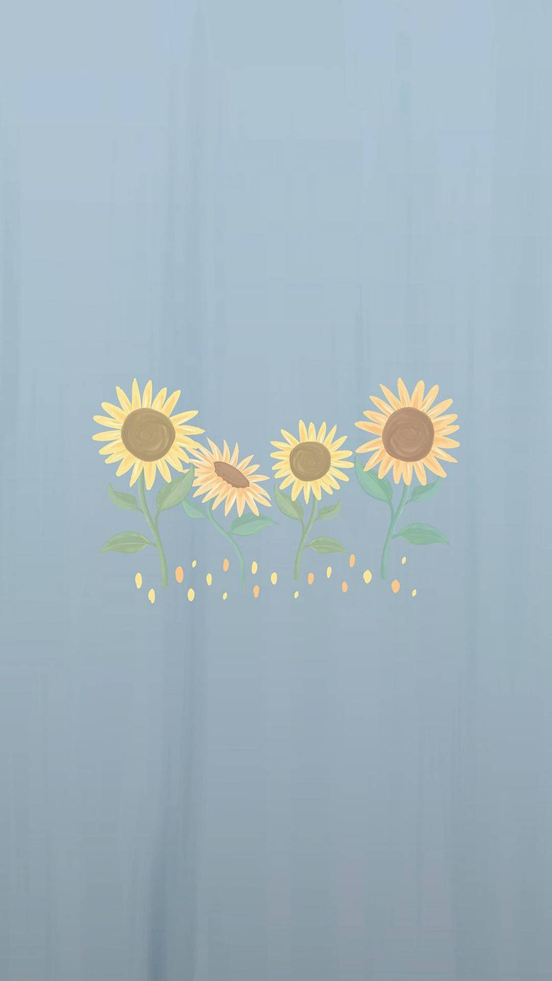 Sunflowers Spring iPhone, blue, green stems, Full HD Phone Wallpaper