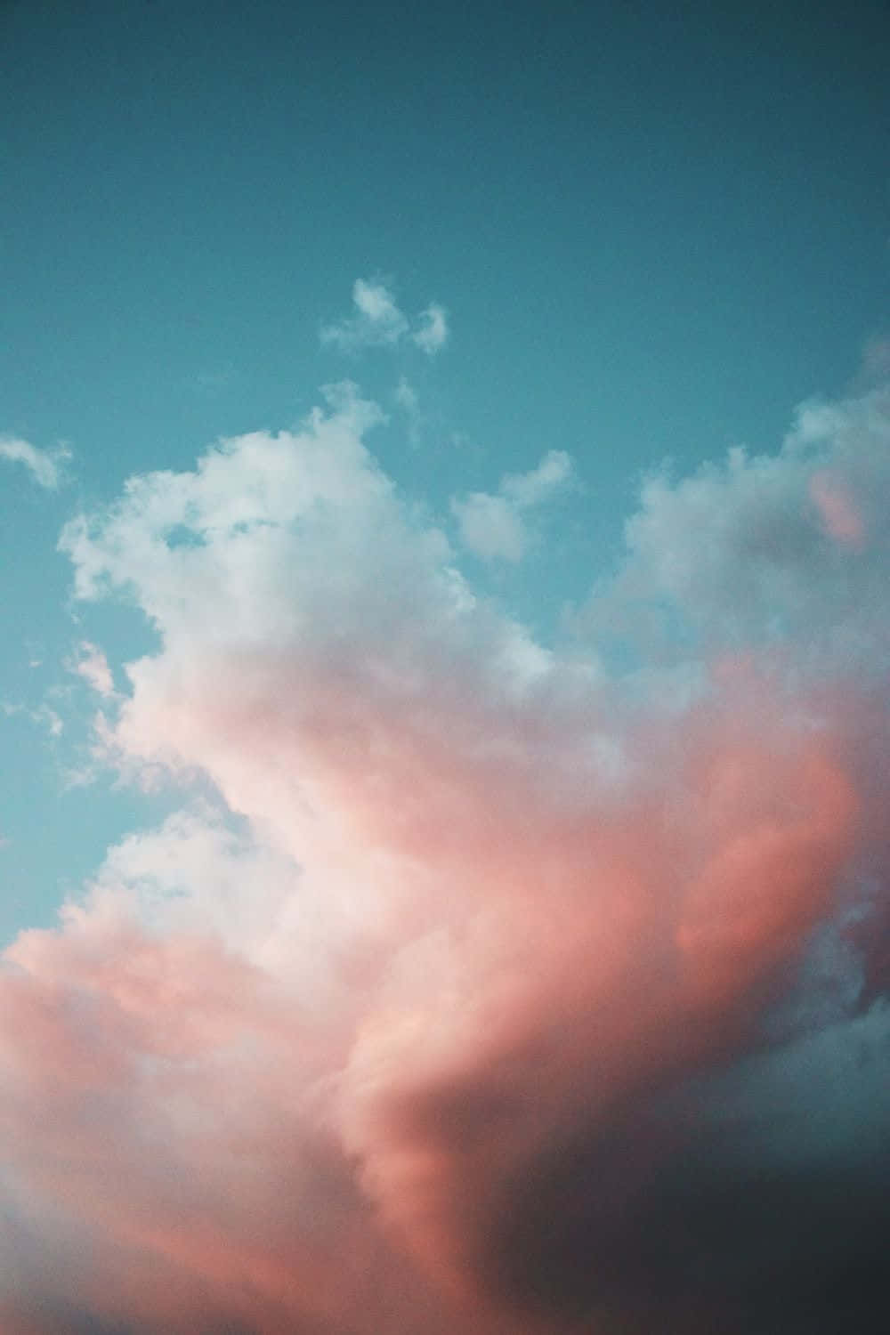 spring weather, 1000 x 1500 wallpaper, soft pink and teal clouds, HD Phone Wallpaper