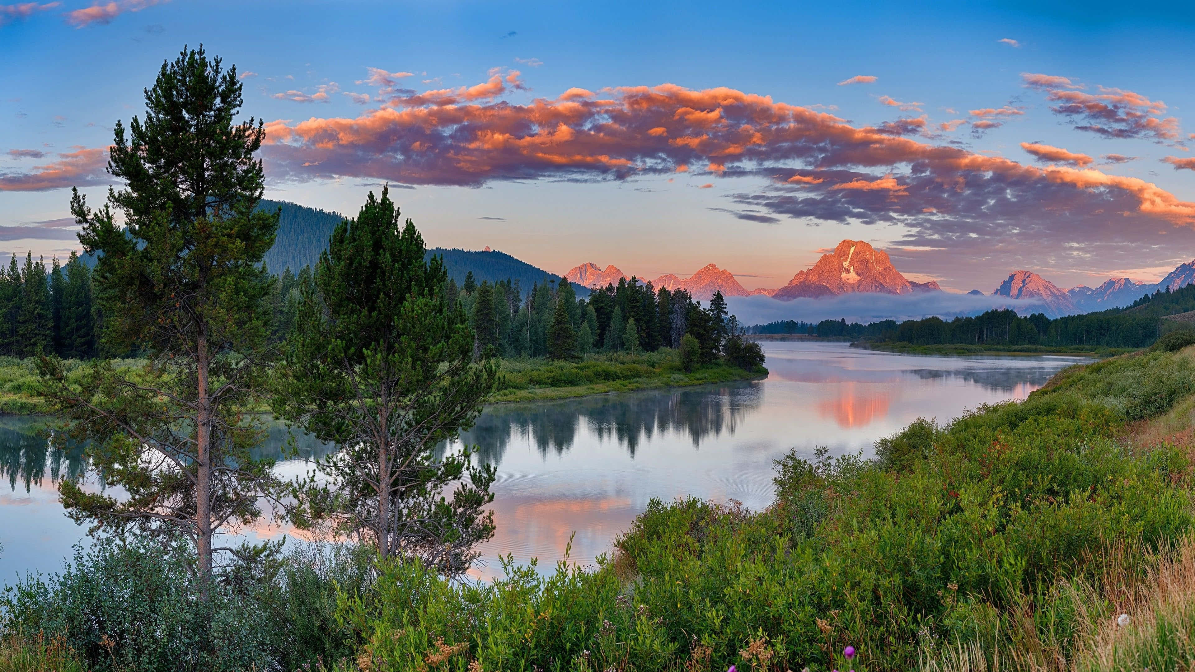 Spring Mountain, 3840 x 2160, serene river, 4K Desktop Wallpaper