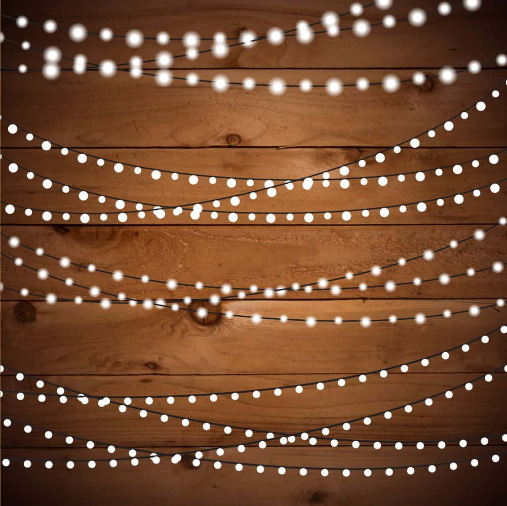 Spring Lights, string lights, rustic wooden planks, SD Desktop Wallpaper