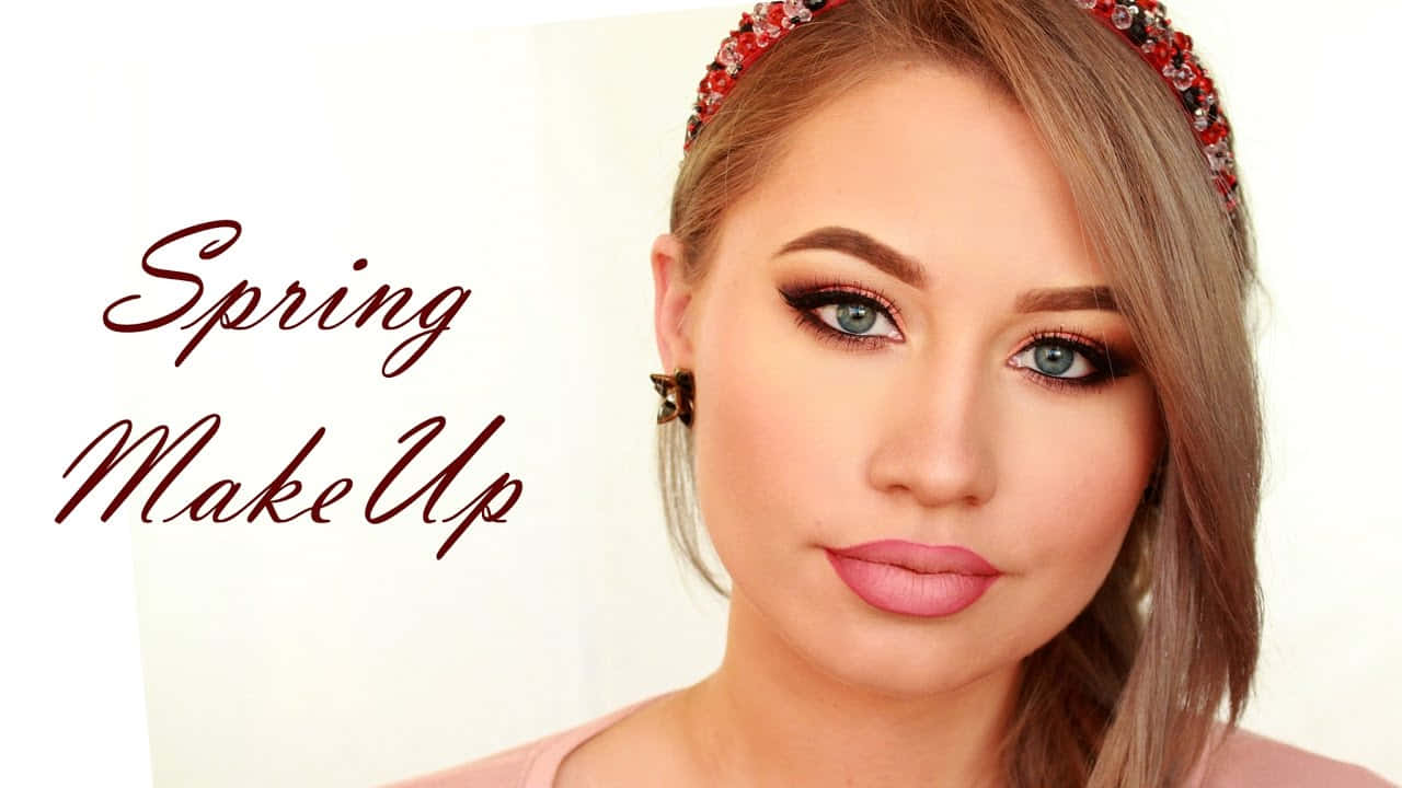 Spring Makeup, jeweled headband, blue eyes, HD Desktop Wallpaper
