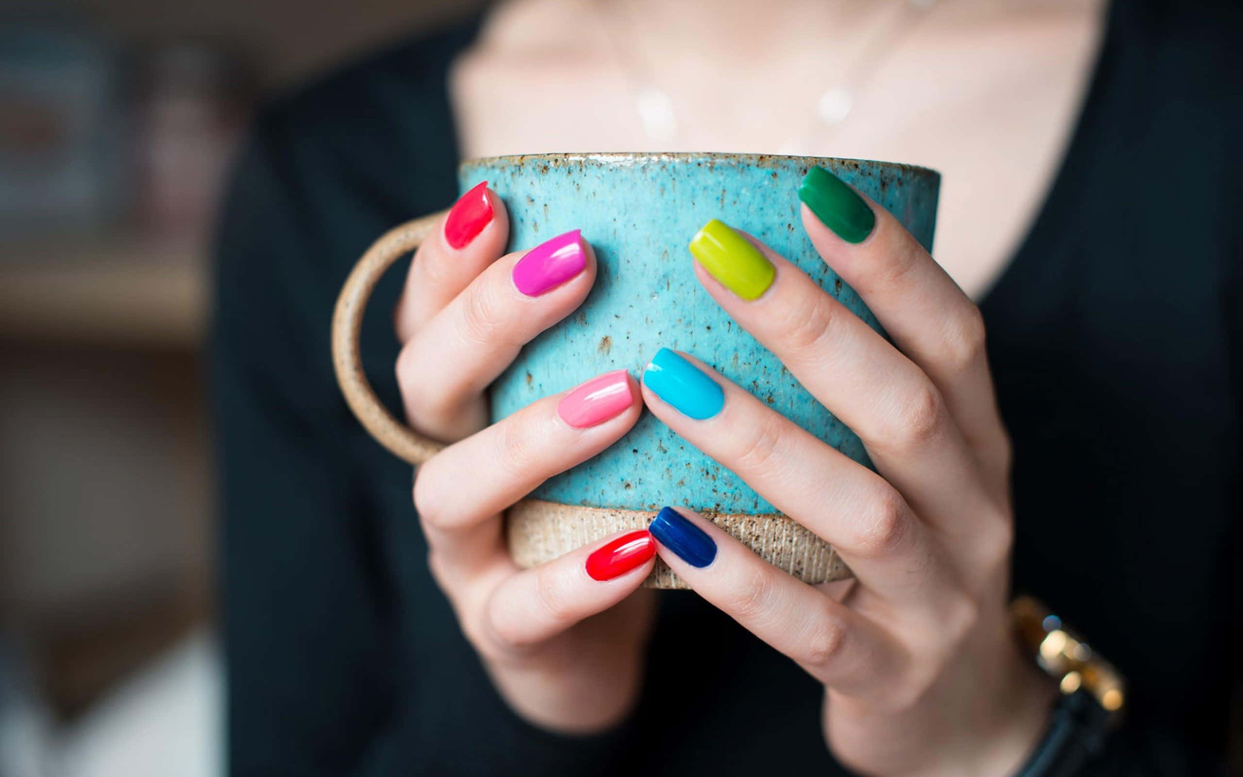spring nails, 2560 x 1600 wallpaper, vibrant multicolored nails, 2K Desktop Wallpaper