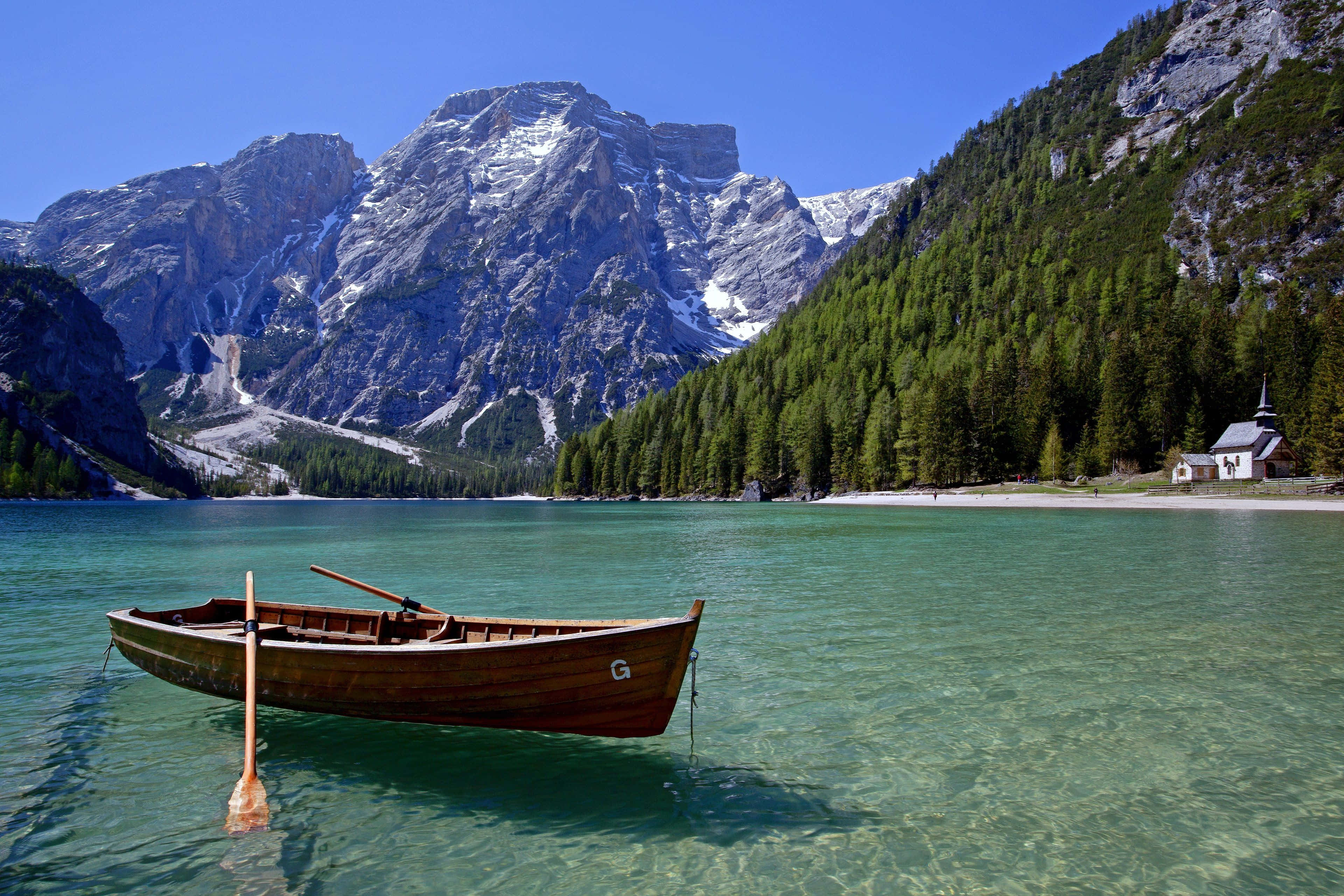 Spring Mountain, turquoise water, mountain lake, 4K Desktop Wallpaper