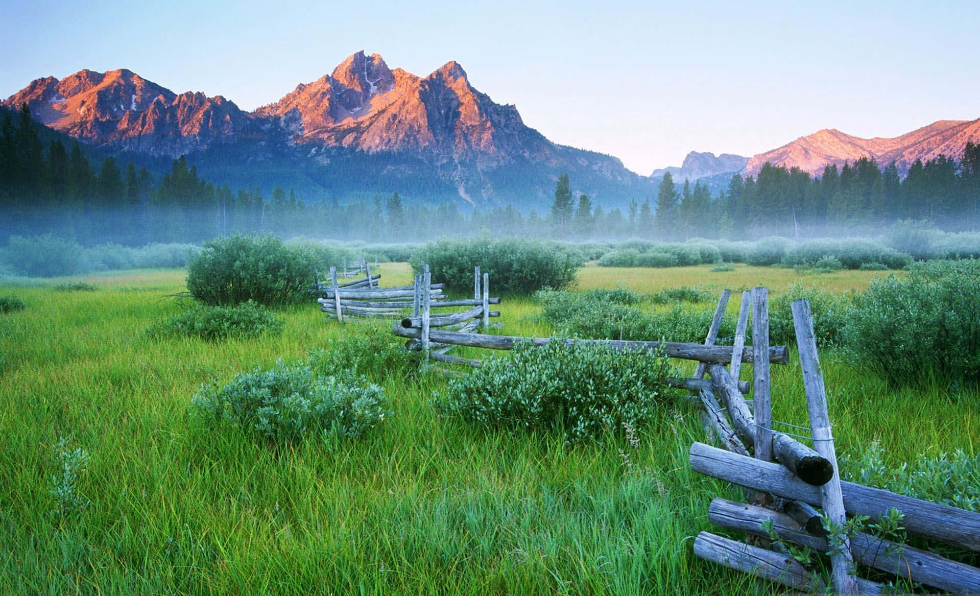 Spring Mountain, 1919 x 1167, rustic wooden fence, HD Desktop Wallpaper