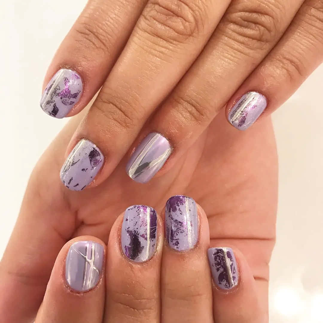 Spring Nails, lavender, silver glitter, SD Desktop Wallpaper