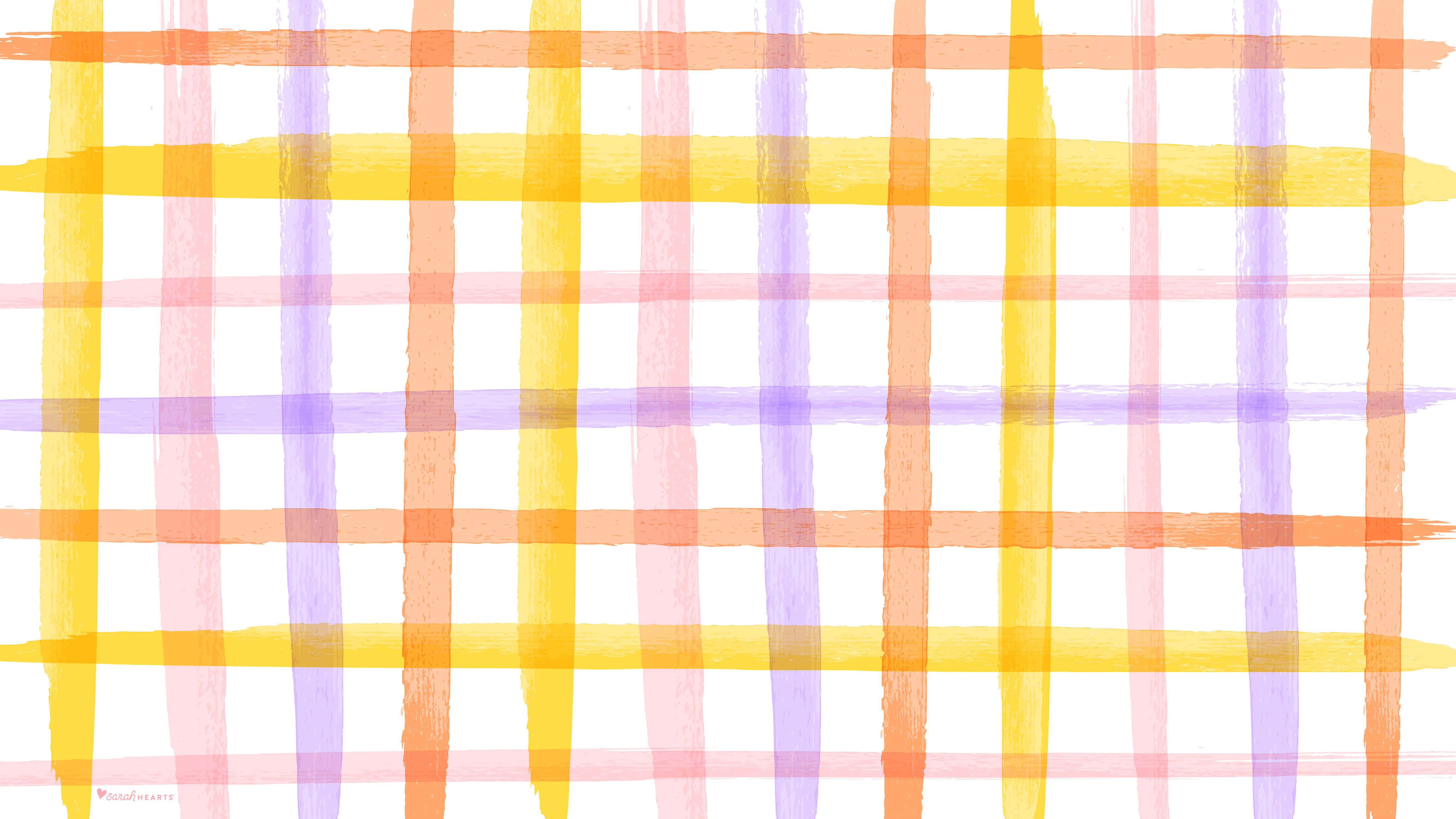 Spring Pastel, watercolor brushstrokes, orange yellow, 5K Desktop Wallpaper