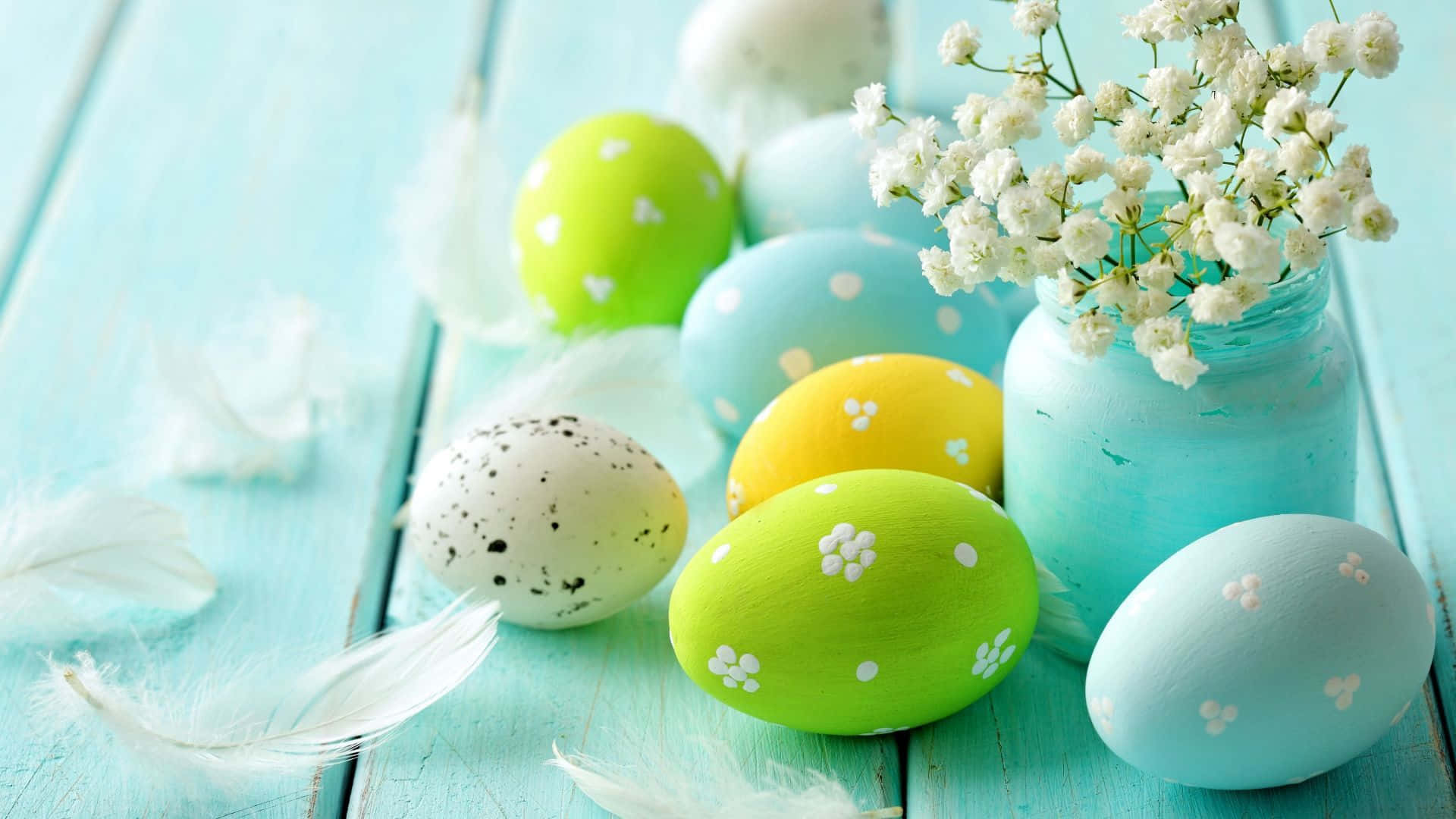 Spring Pastel, Easter eggs, floral patterns, Full HD Desktop Wallpaper