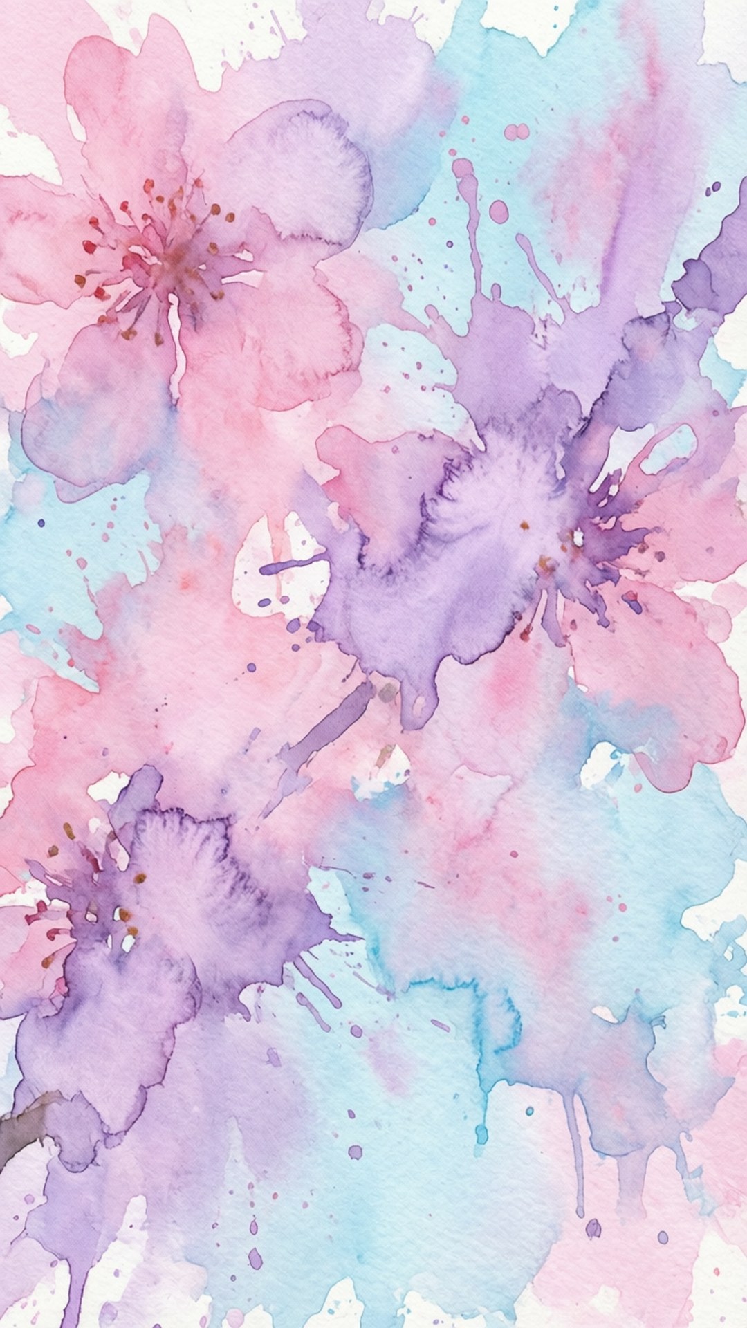 watercolor, pastel spring hues, dreamy abstract, Full HD Phone Wallpaper