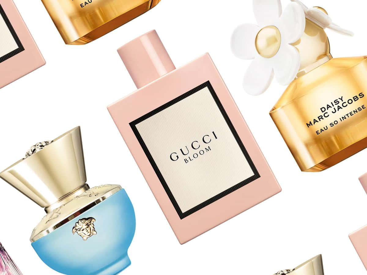 Spring Perfume, pink gold, blue, SD Desktop Wallpaper
