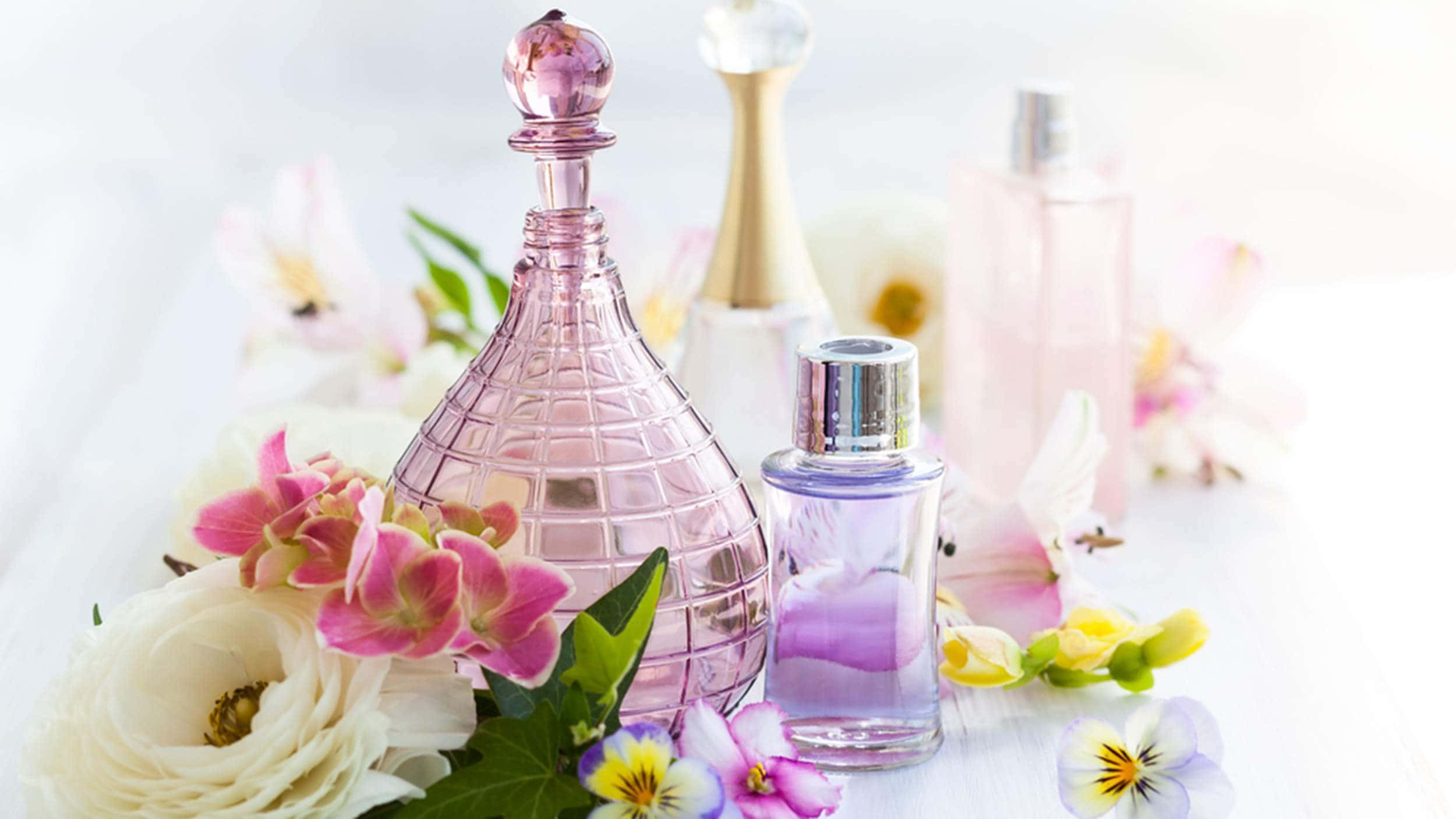 Spring Perfume, pink glass, clear glass, Full HD Desktop Wallpaper