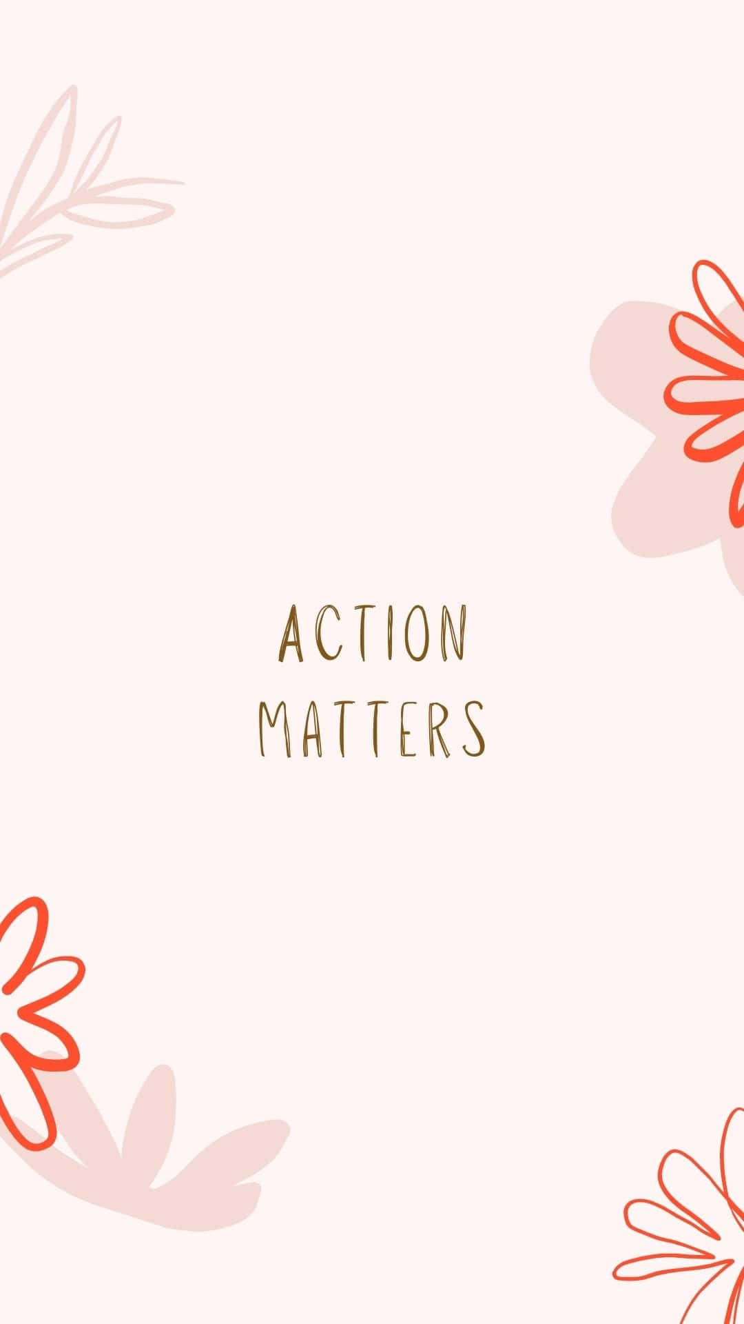soft pink background, gold text, delicate floral illustrations, Full HD Phone Wallpaper