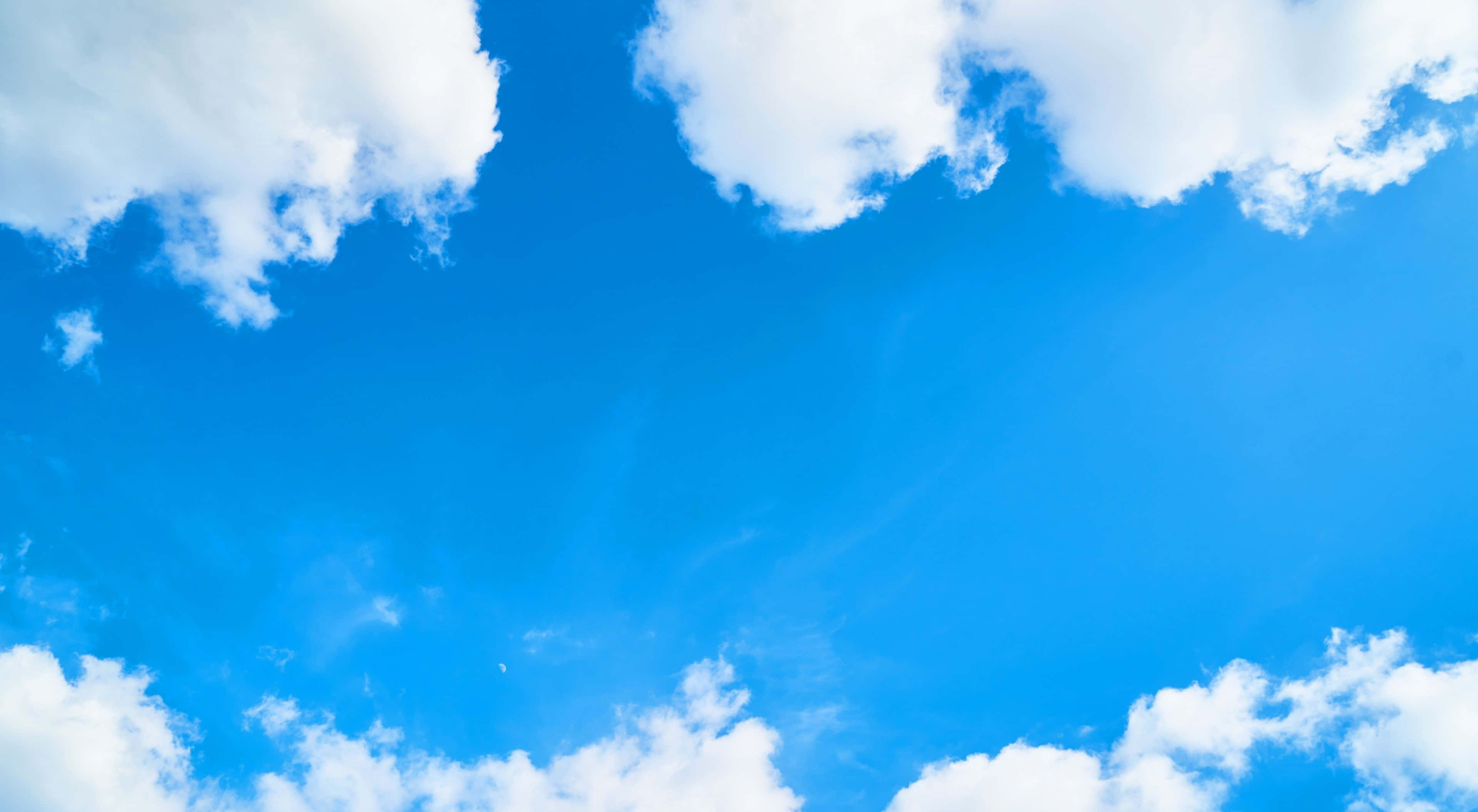 Spring Sky, vibrant blue sky, fluffy white clouds, 2K Desktop Wallpaper