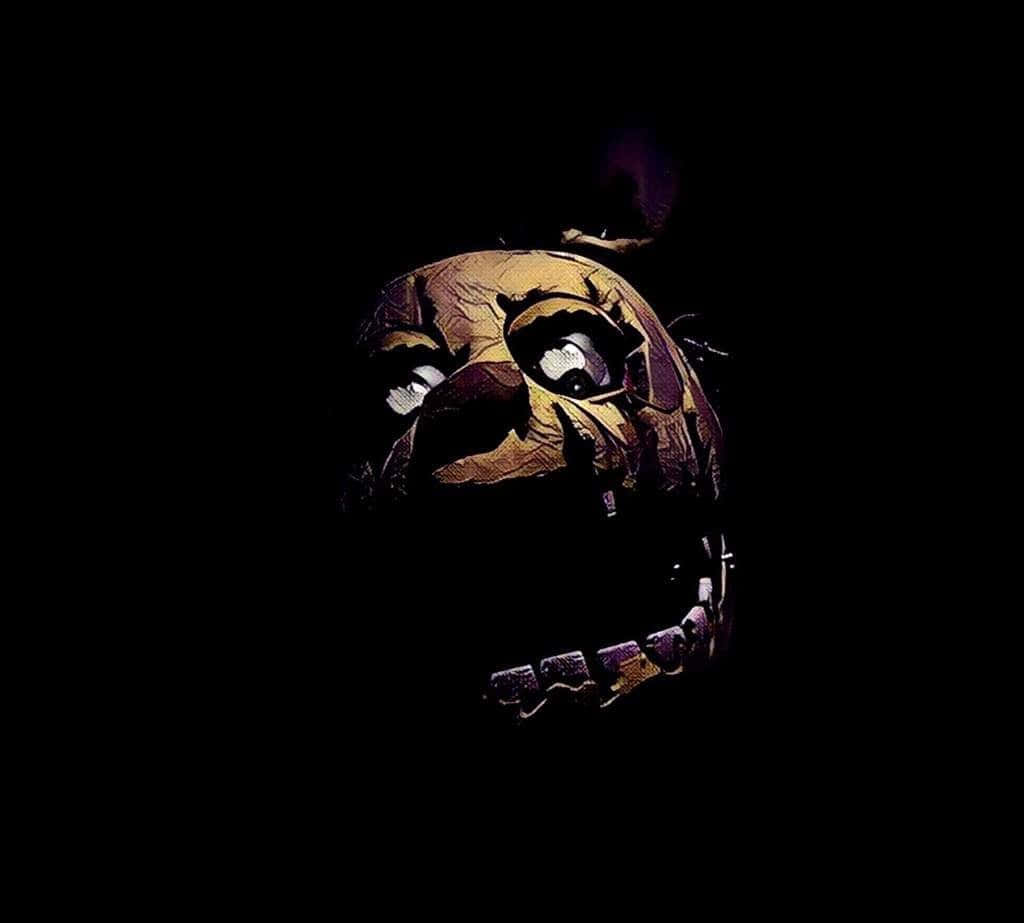 Springtrap, glowing eyes, stitched mouth, SD Desktop Wallpaper