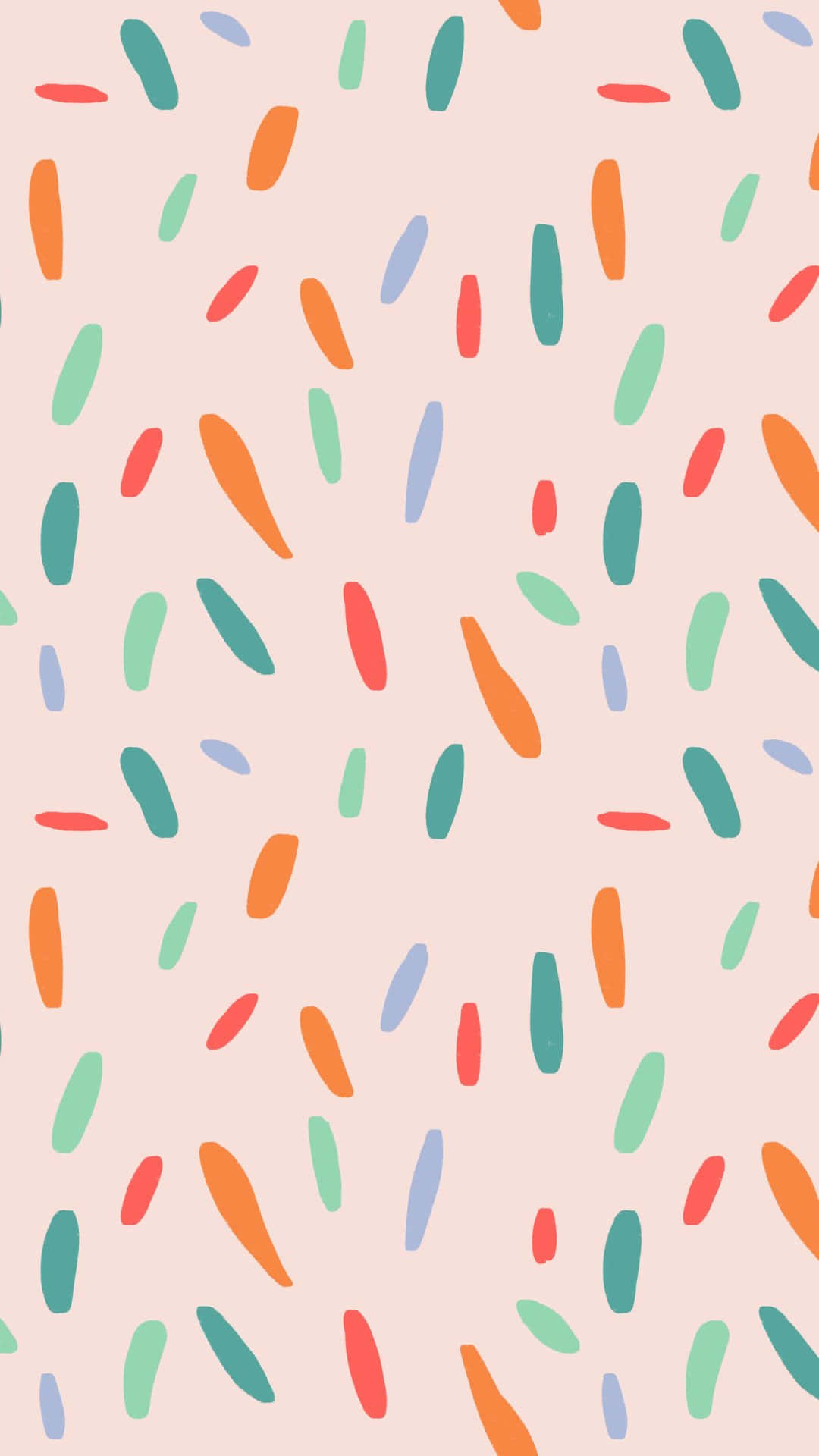 pastel pink background, colorful abstract elongated ovals, orange, Full HD Phone Wallpaper