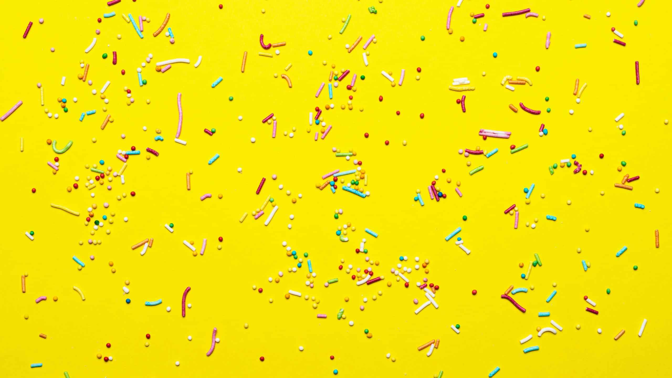 colorful candy sprinkles, rods, spheres, 2K Desktop Wallpaper