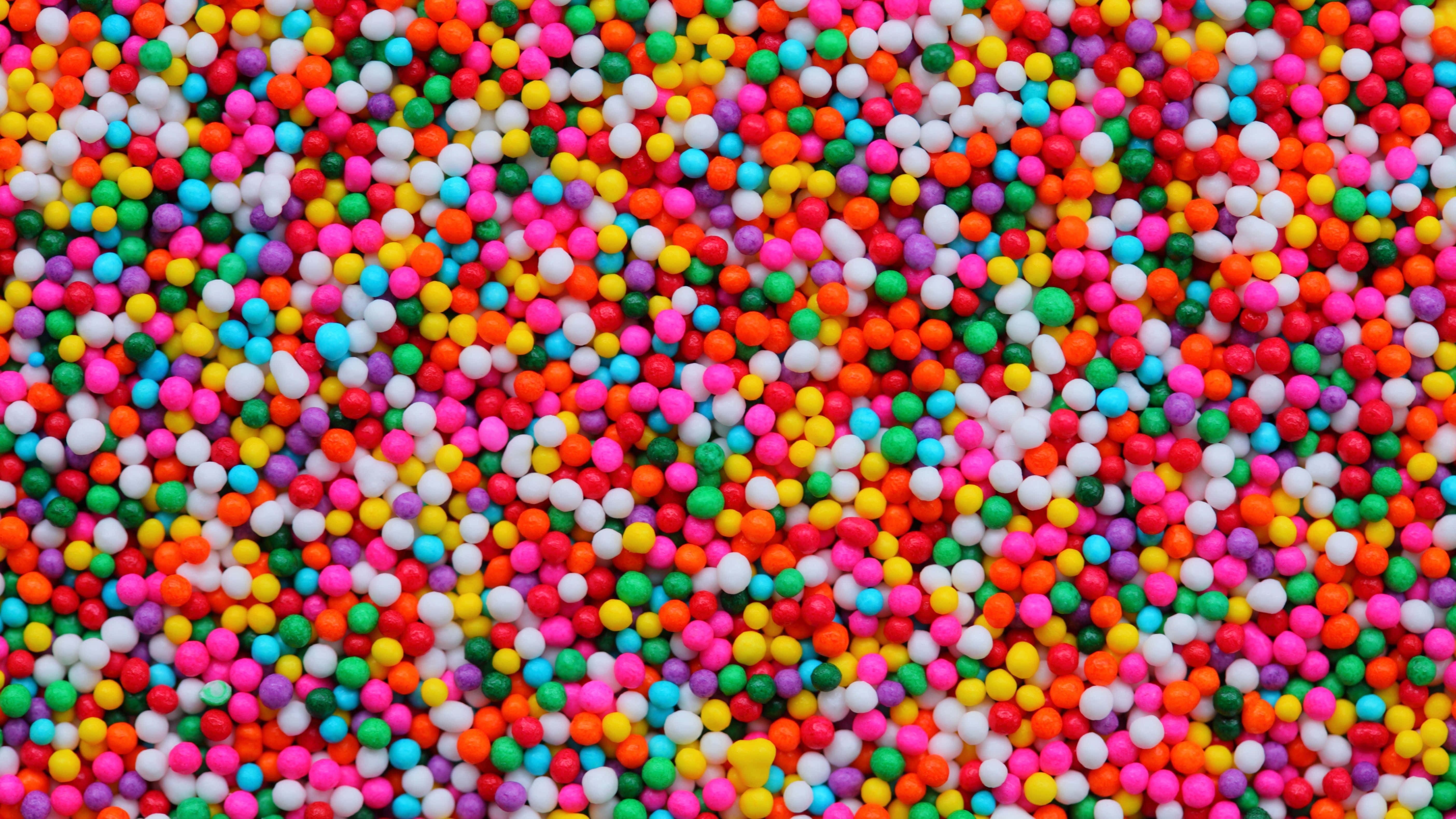 colorful candy sprinkles, multicolored sugar sprinkles, vibrant close-up, 5K Desktop Wallpaper