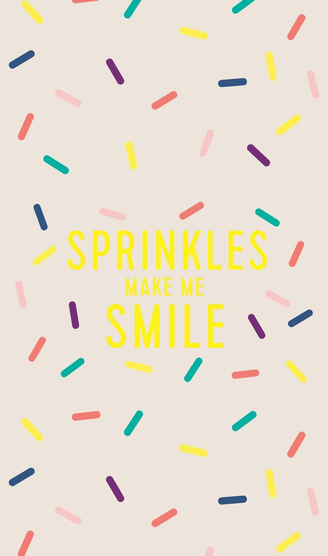Sprinkles Make Me Smile, yellow text, soft beige background, HD Phone Wallpaper