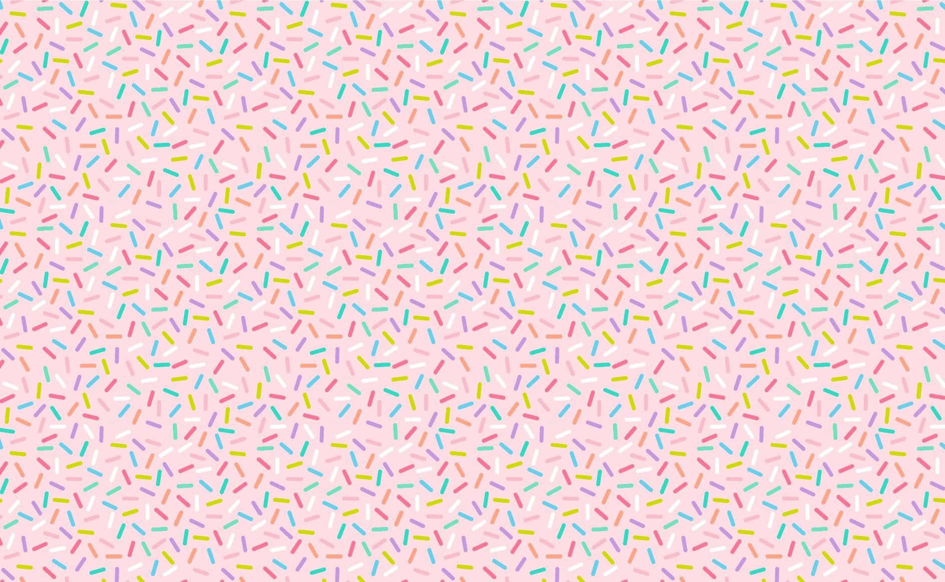 pastel pink background, multicolored candy sprinkles, sweet playful pattern, HD Desktop Wallpaper