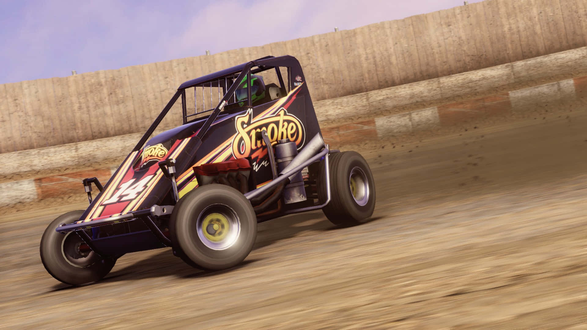 sprint car racing, dirt track race car, purple and gold, Full HD Desktop Wallpaper