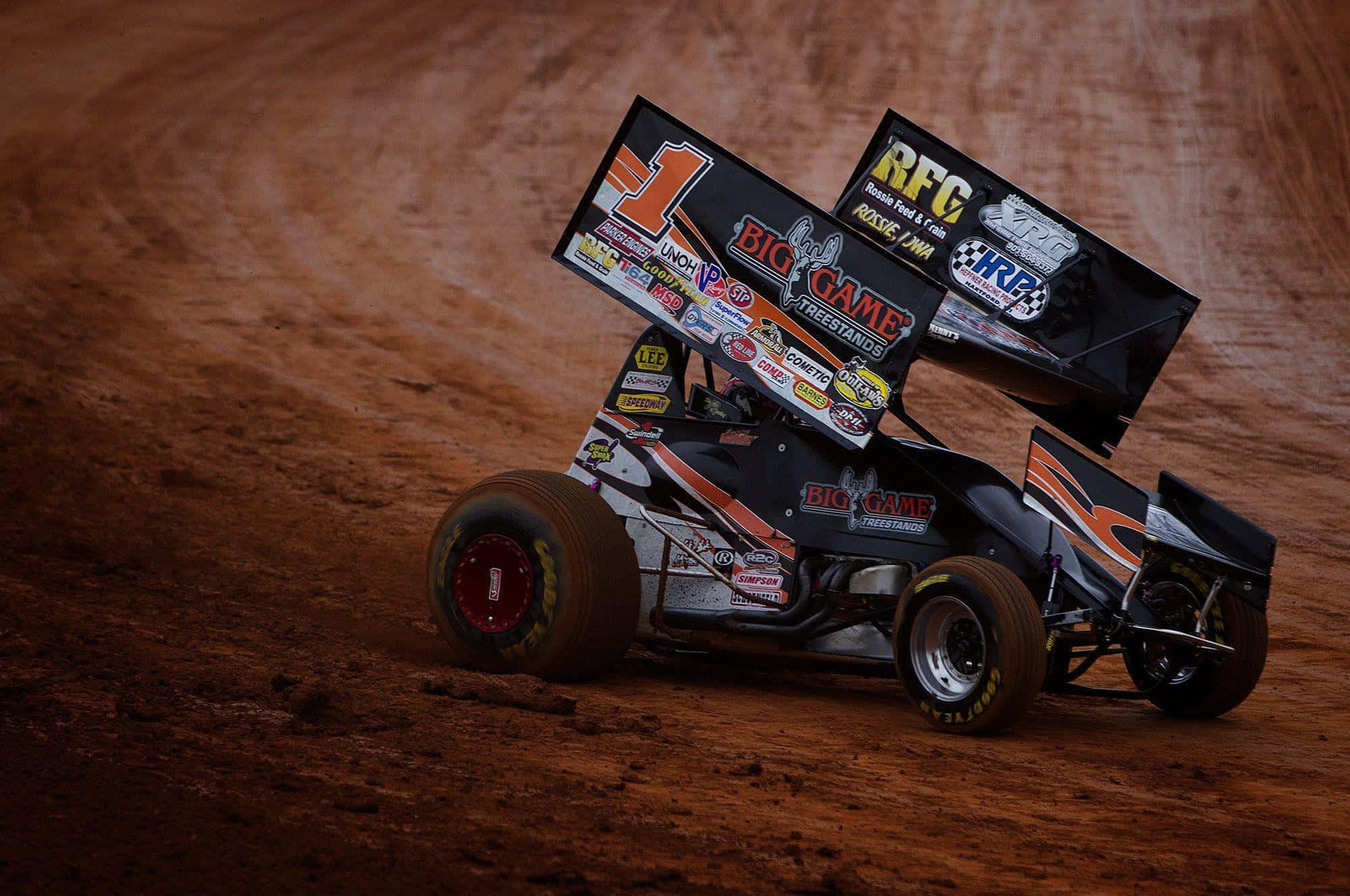sprint car racing, dirt track race car, number one, Full HD Desktop Wallpaper