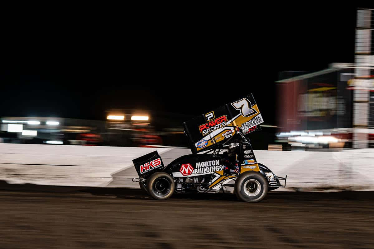 sprint car, dirt track, night, SD Desktop Wallpaper