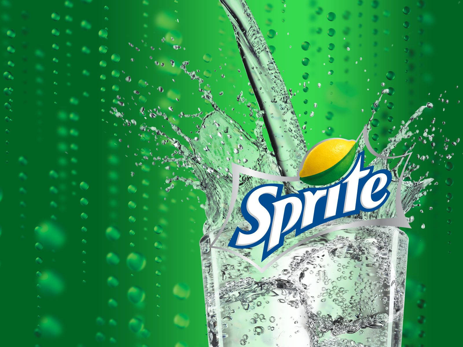 Sprite, glass, lemon wedge, HD Desktop Wallpaper