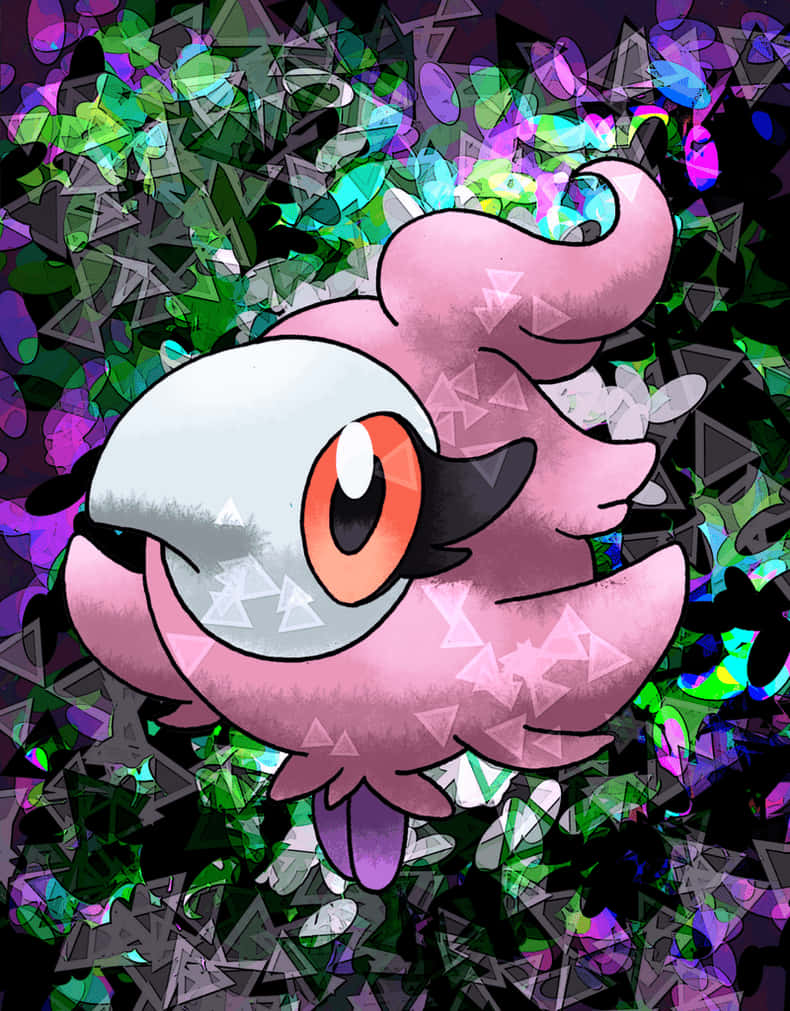Spritzee, triangle pattern, pink anime creature, SD Phone Wallpaper