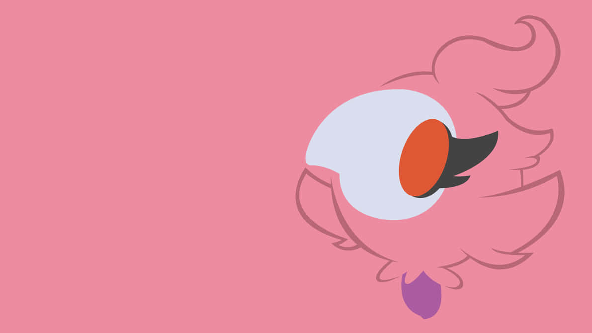 Pink Spritzee, large white eye, orange pupil, SD Desktop Wallpaper