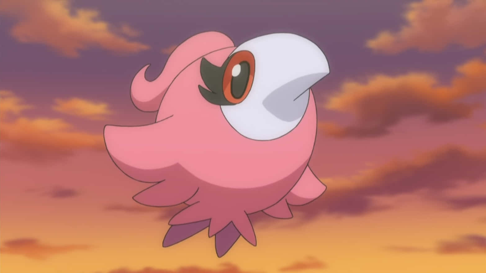 Spritzee, sunset sky, pink anime bird, HD Desktop Wallpaper