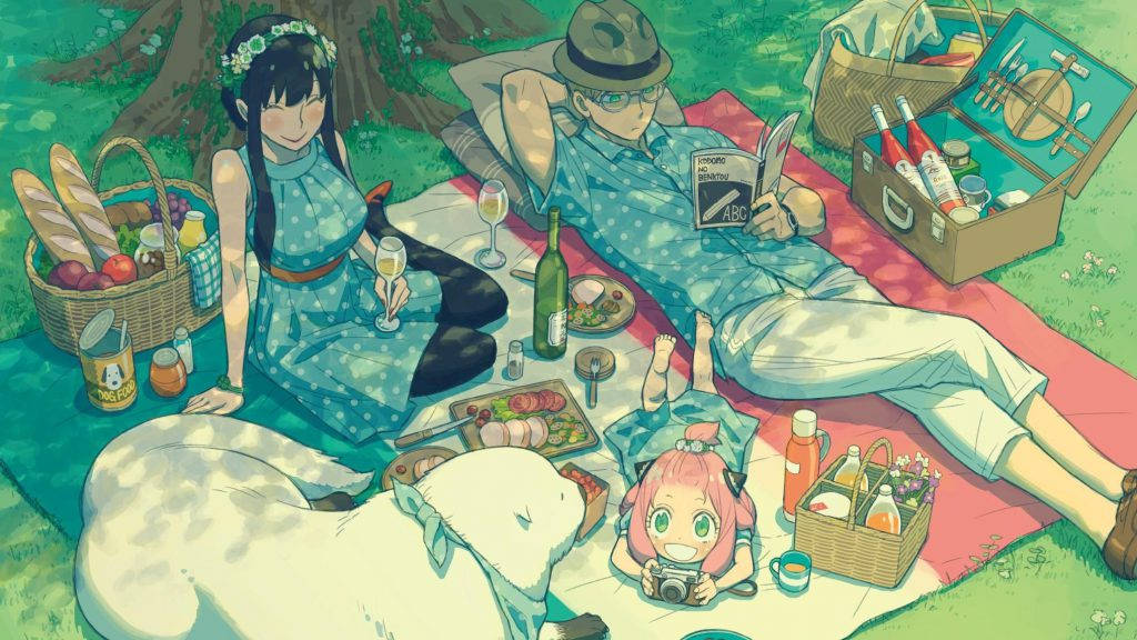Spy X Family, picnic, tree, SD Desktop Wallpaper