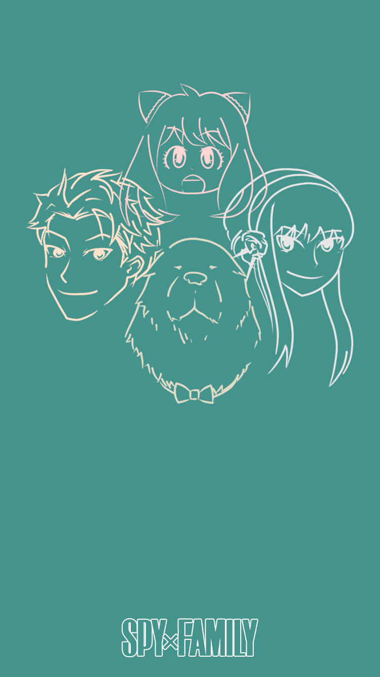 Spy x Family, minimalist face outline, white line art, HD Phone Wallpaper