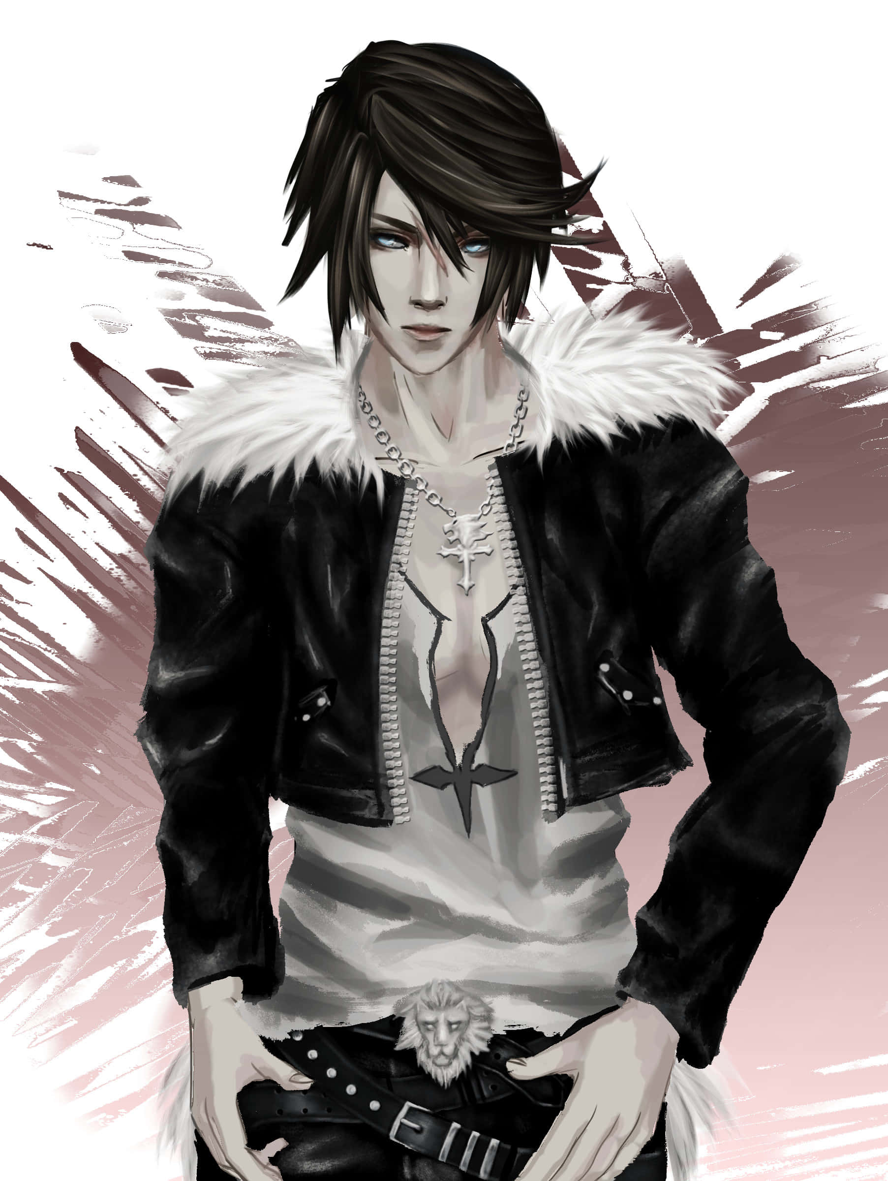 Squall Leonhart, gunblade, black leather jacket, Full HD Phone Wallpaper