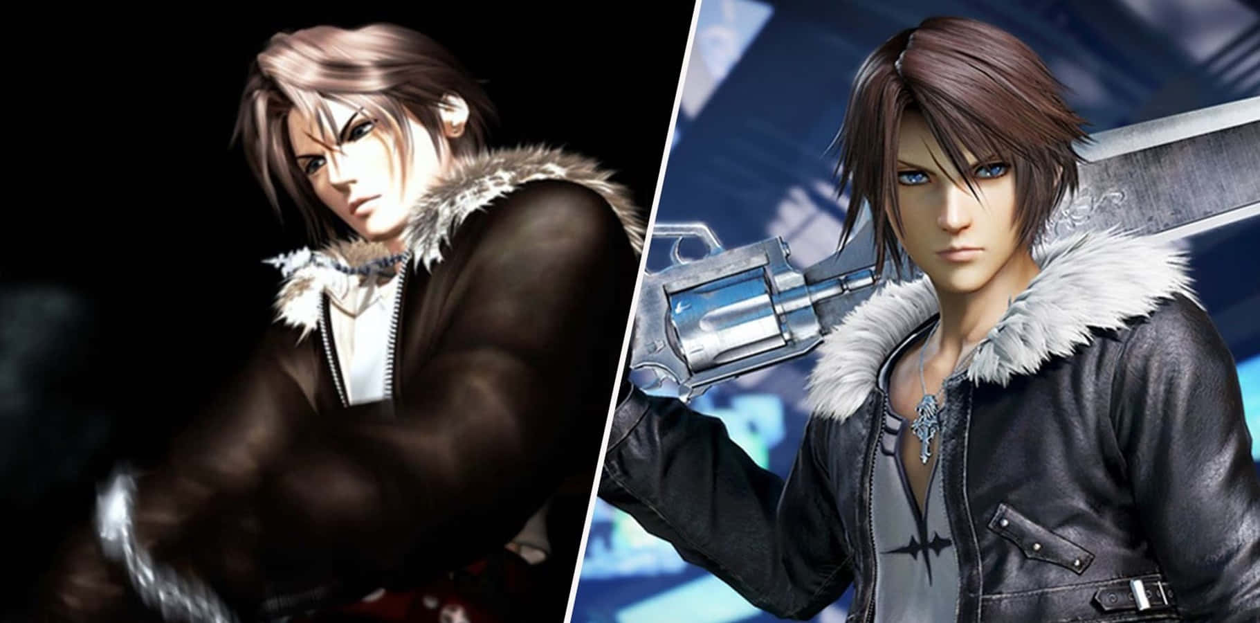 Squall Leonhart, full battle gear, fur-lined jacket, HD Desktop Wallpaper