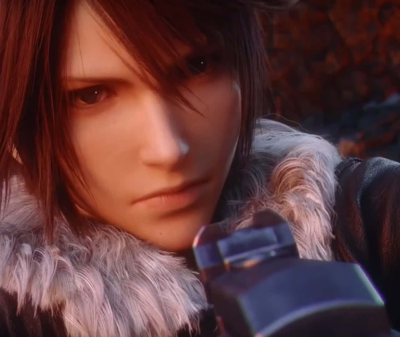 Squall Leonhart, red hair, fur-lined coat, HD Desktop Wallpaper