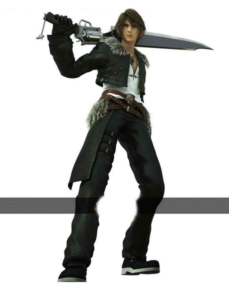 Squall Leonhart, gunblade, black leather jacket, SD Phone Wallpaper