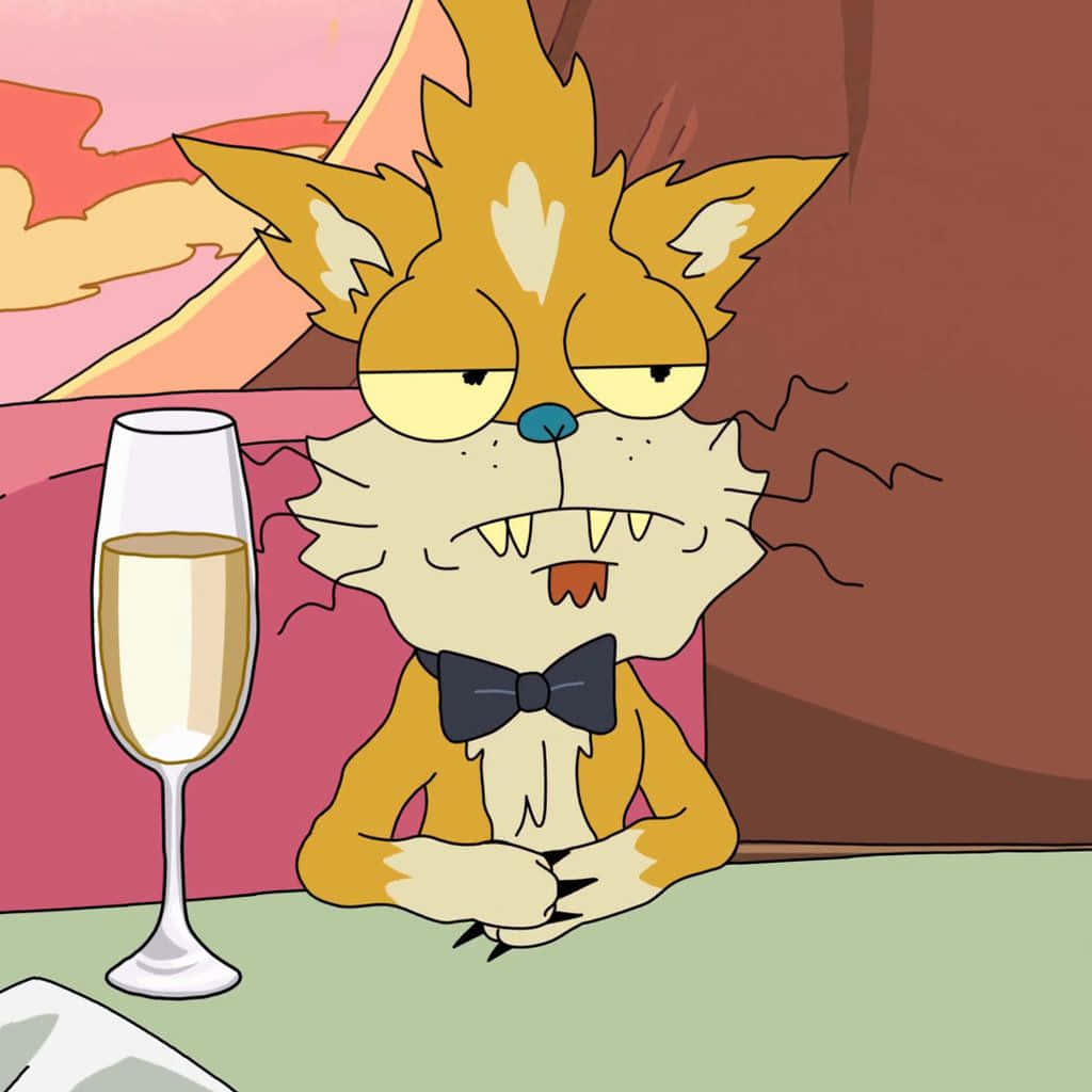 Squanchy, cartoon fox, bowtie, SD Desktop Wallpaper