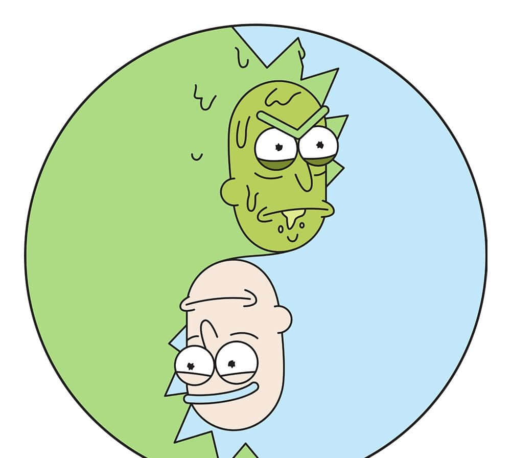 Squanchy, green and blue circular frame, cartoon characters, SD Desktop Wallpaper