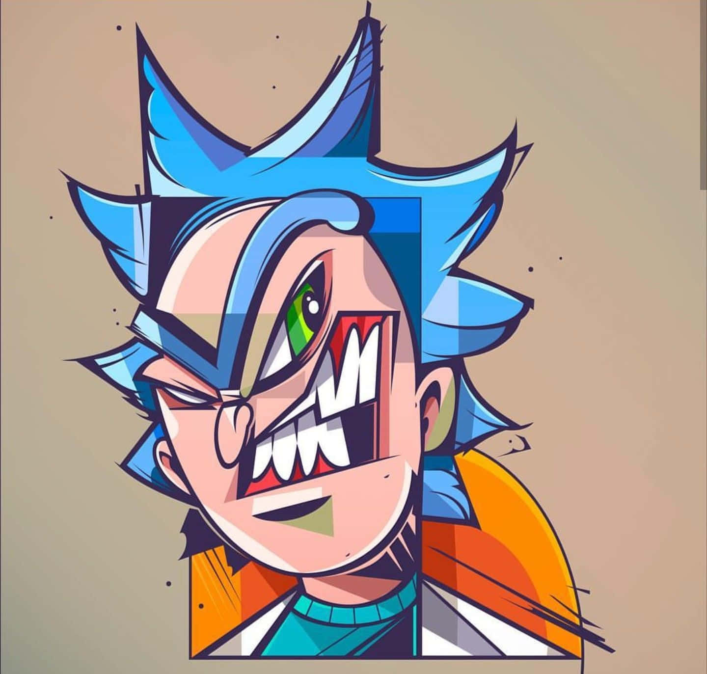 Squanchy, anime character, spiky blue hair, HD Desktop Wallpaper