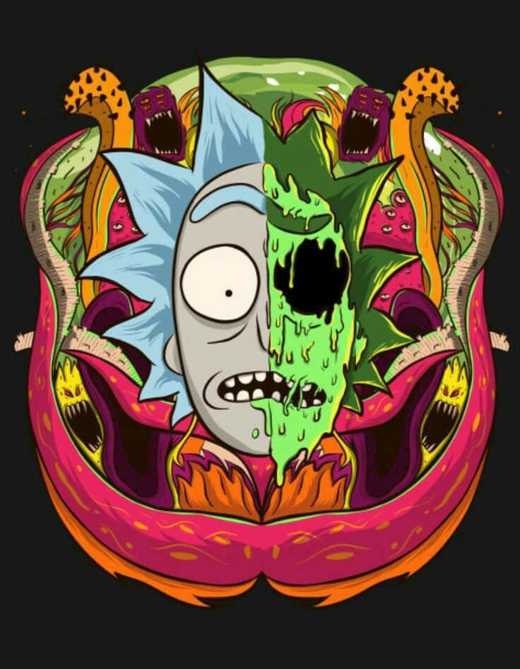 Squanchy, cartoon character, green goo, SD Phone Wallpaper