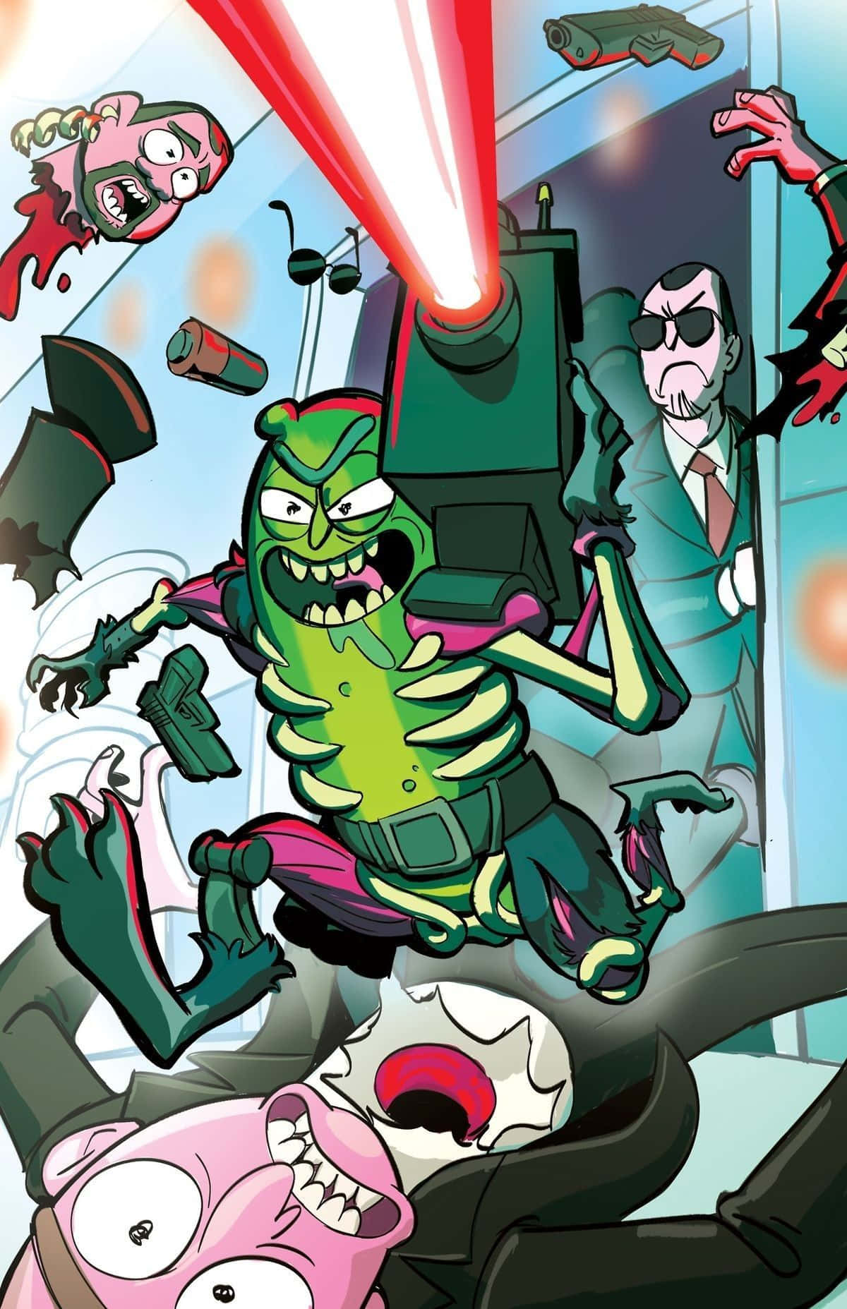 Squanchy, green pickle monster, red lasers, HD Phone Wallpaper