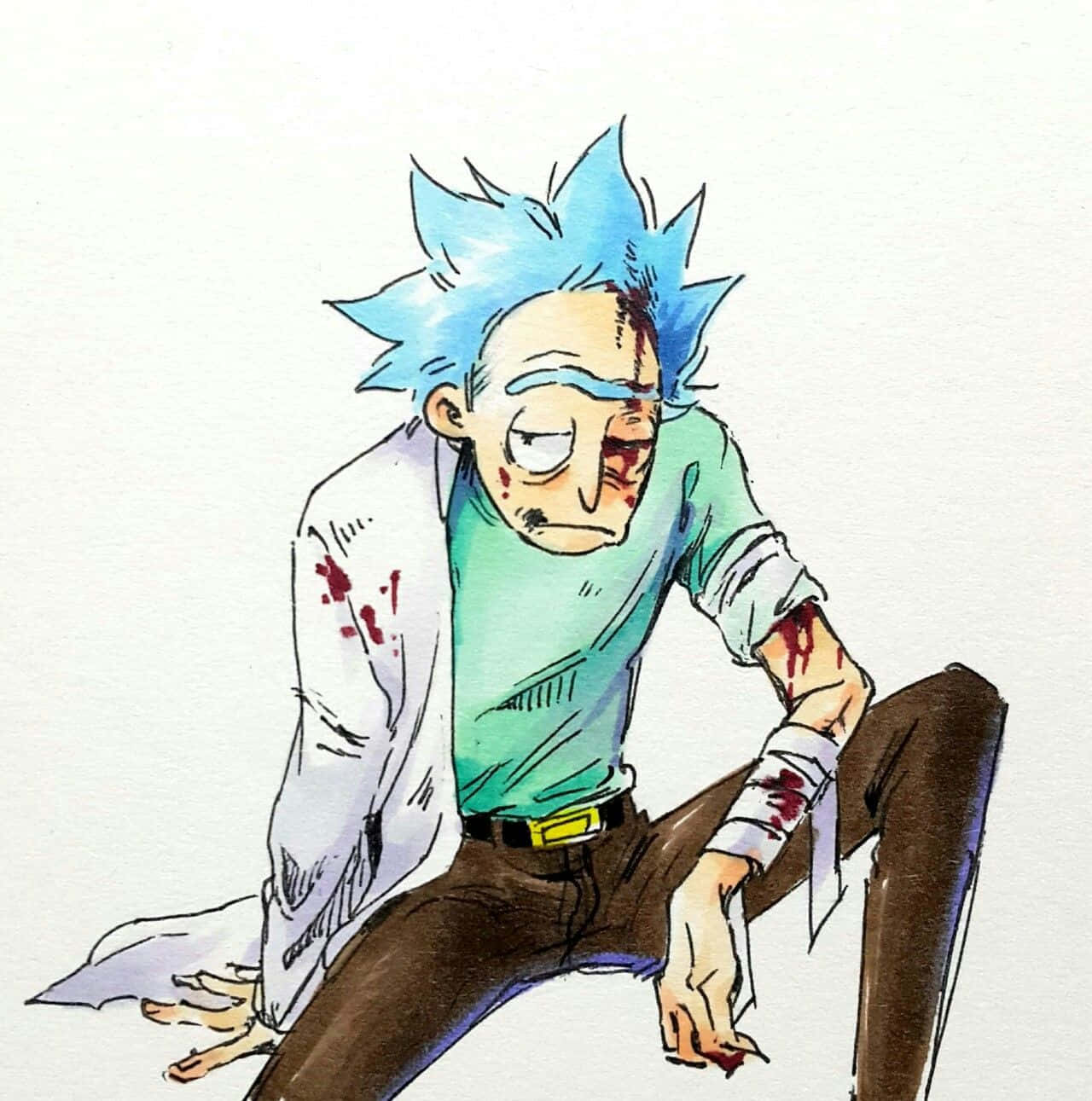 Squanchy, anime scientist, blue hair, HD Phone Wallpaper