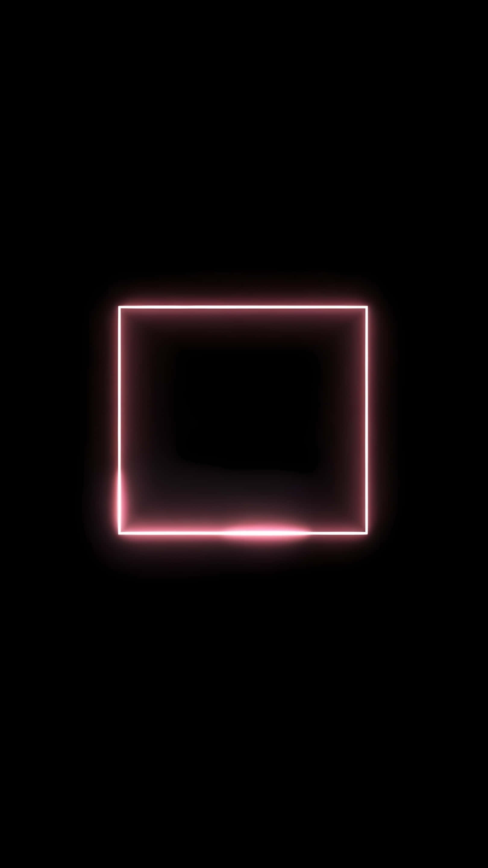 glowing pink neon, rectangle frame, pure black background, 2K Phone Wallpaper
