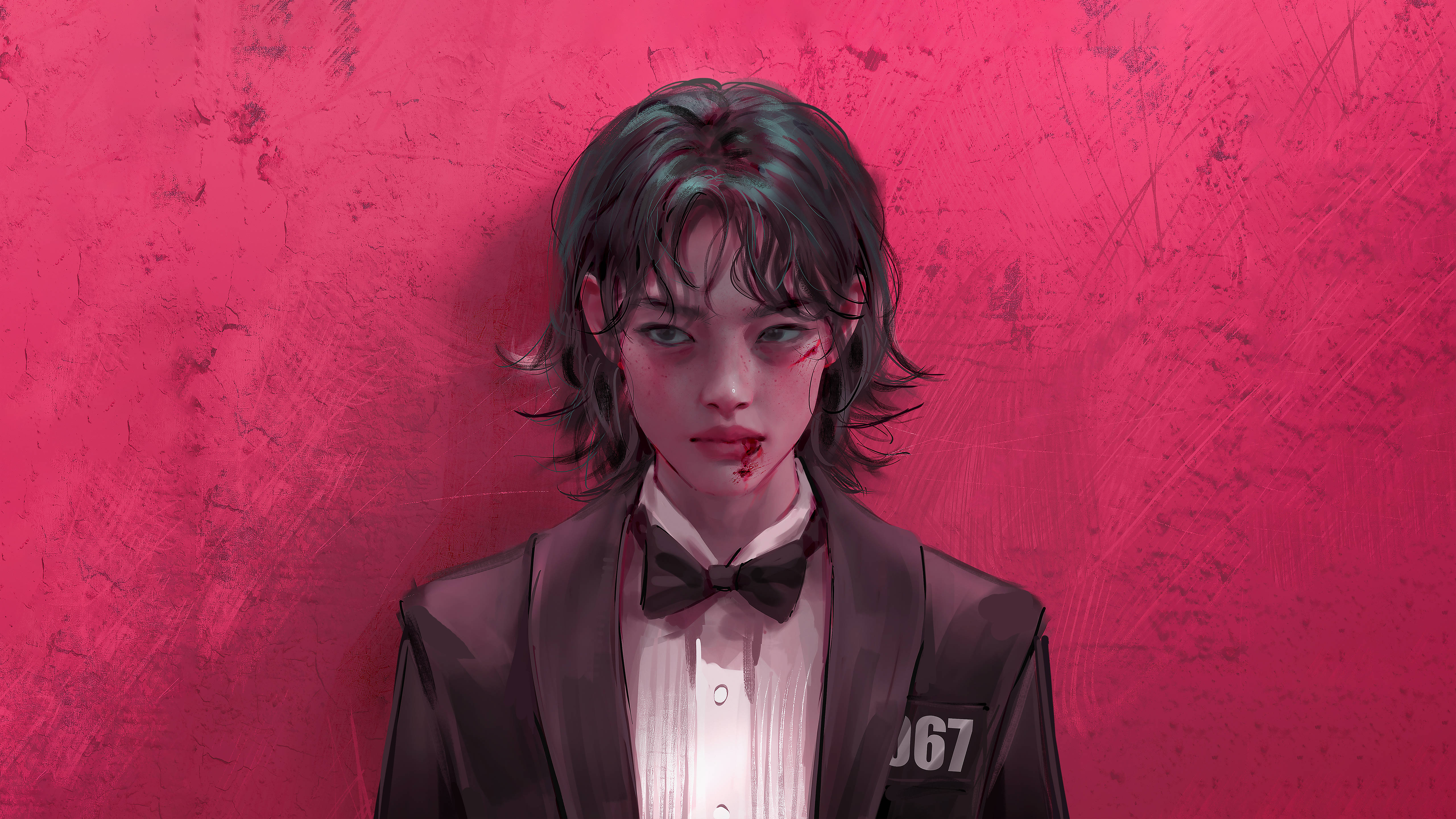Player 067, Squid Game, tuxedo, 5K Desktop Wallpaper