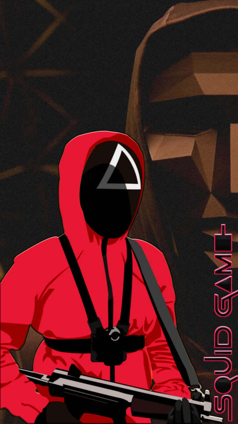 Squid Game, red hooded figure, white triangle, HD Phone Wallpaper