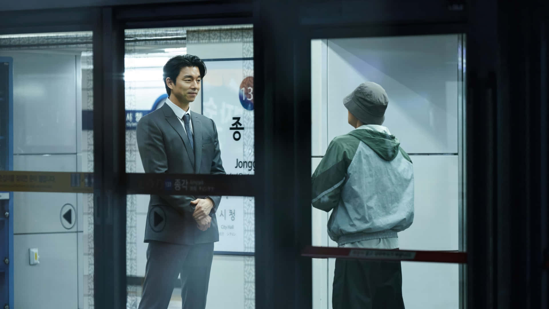 Squid Game Season 2, subway station, suit, Full HD Desktop Wallpaper
