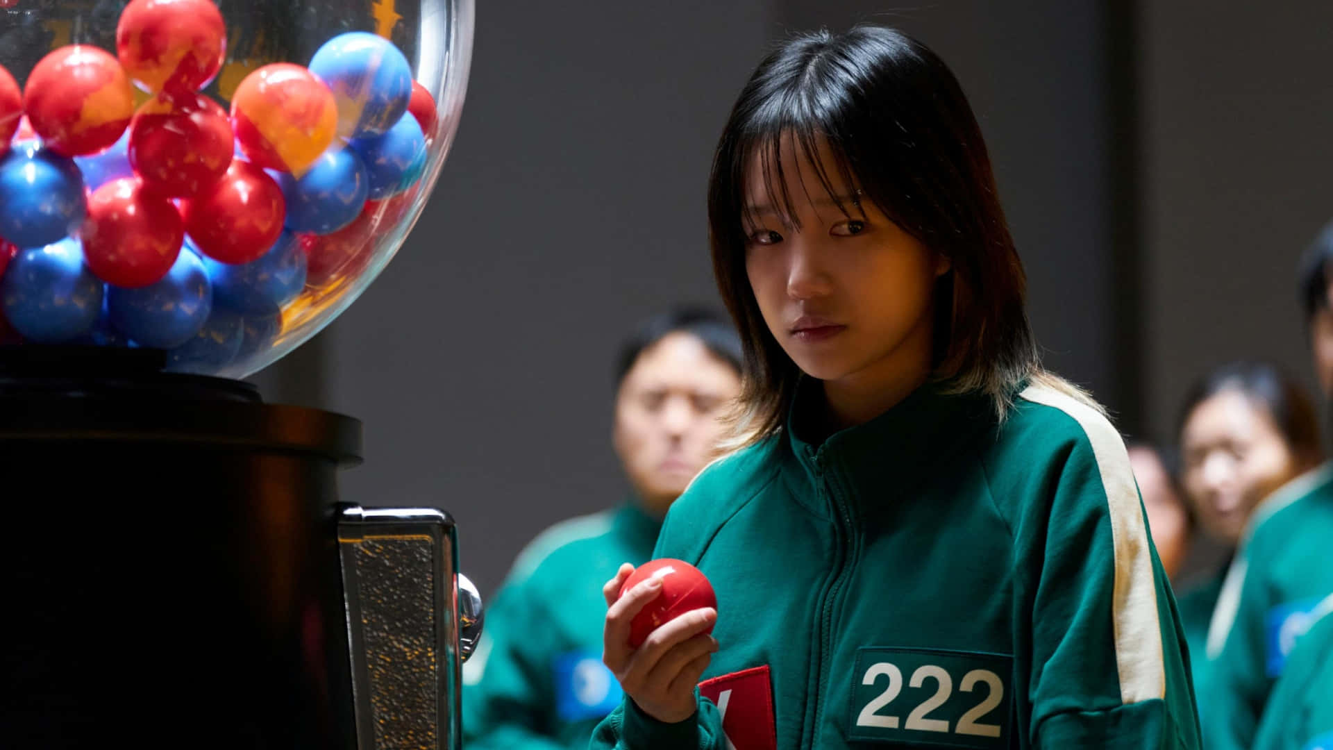 Squid Game Season 2, green numbered tracksuit, red ball, Full HD Desktop Wallpaper