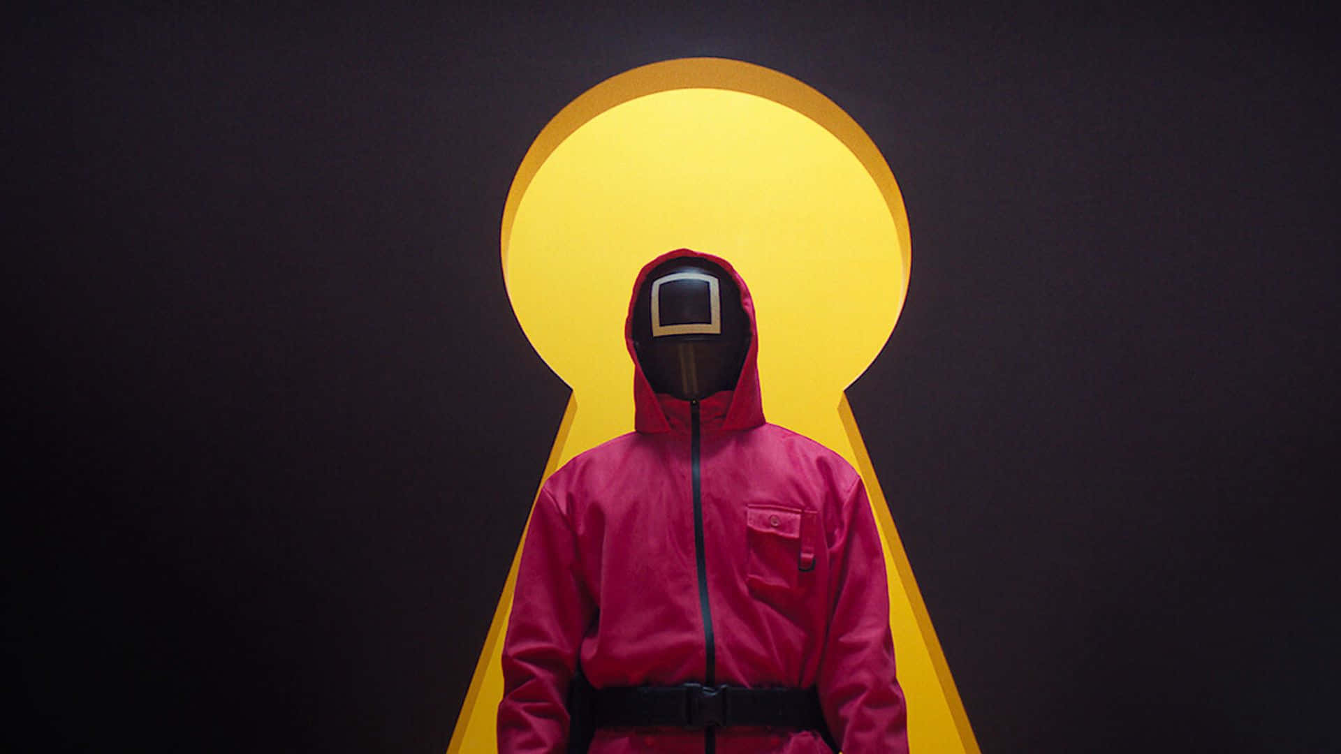 Squid Game Season 3, red hooded jumpsuit, black mask, Full HD Desktop Wallpaper