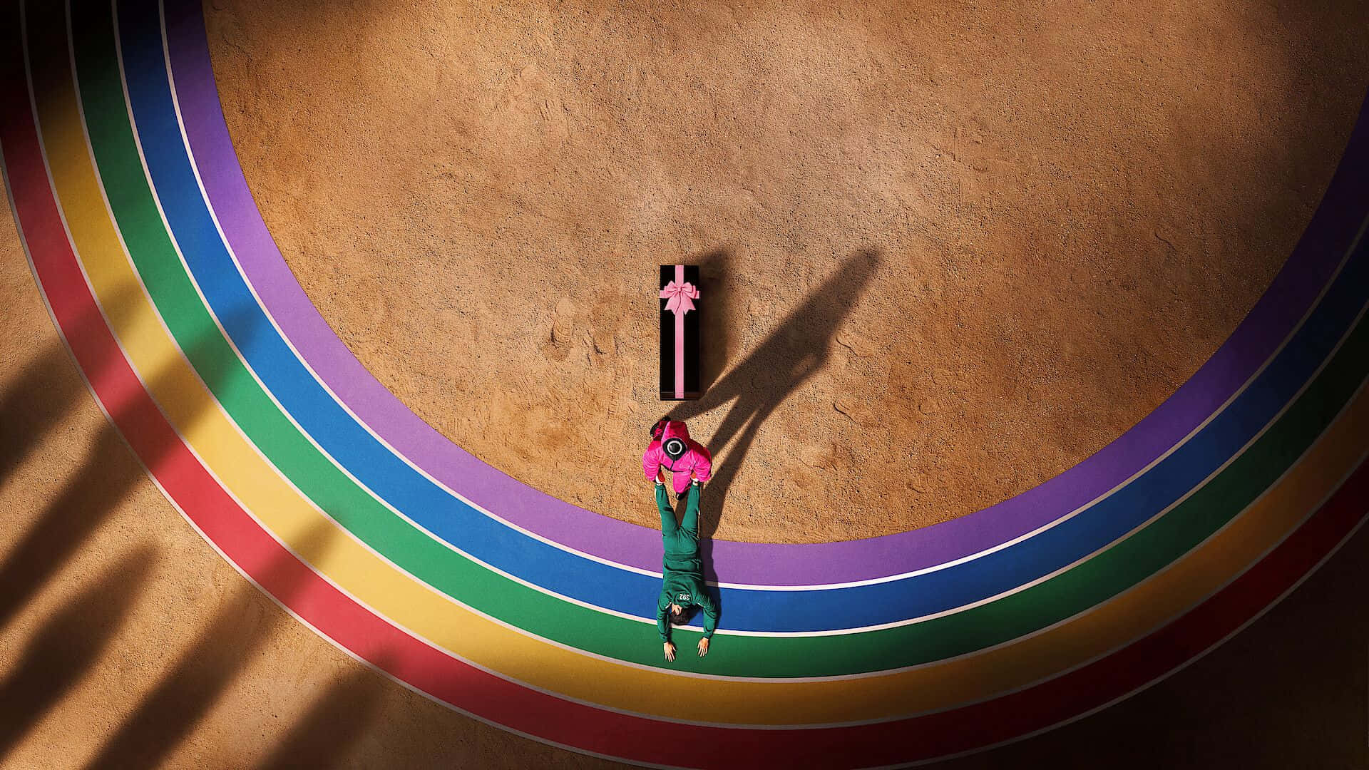 Squid Game Season 3, green and pink, black box, Full HD Desktop Wallpaper